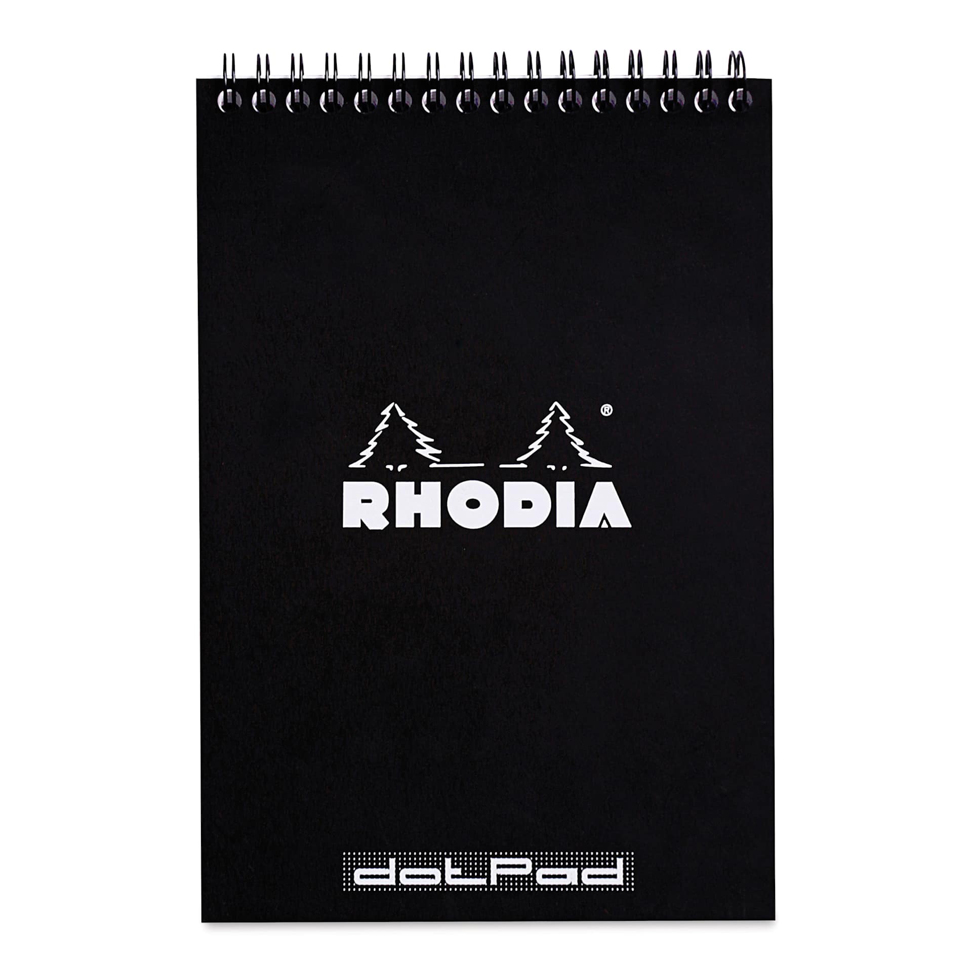 Rhodia Wirebound Pad - Dot Grid, Black, 6" x 8-1/4"
