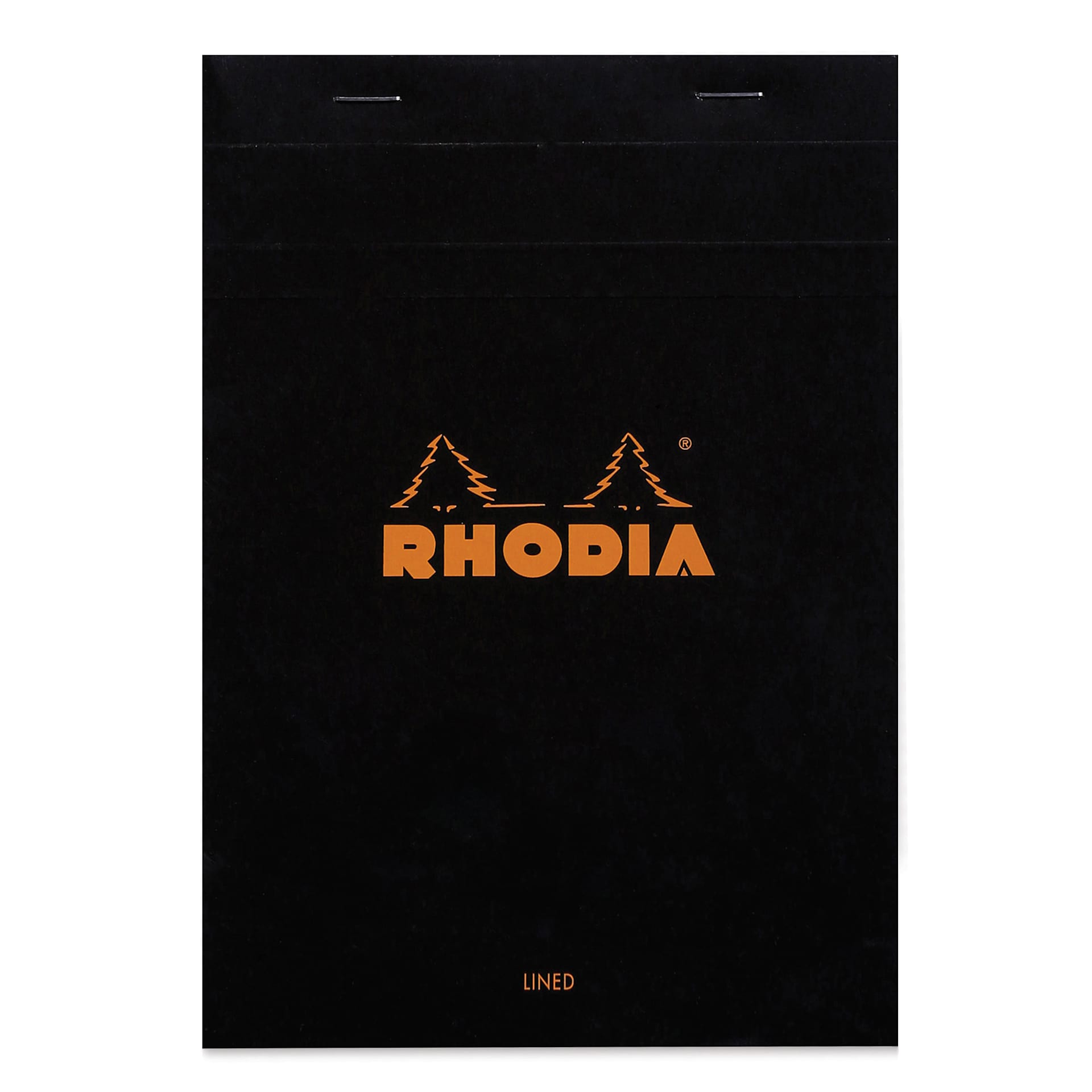 Rhodia Classic Staplebound Notebook - Black, 8-1/4" x 6", Ruled, front of notebook