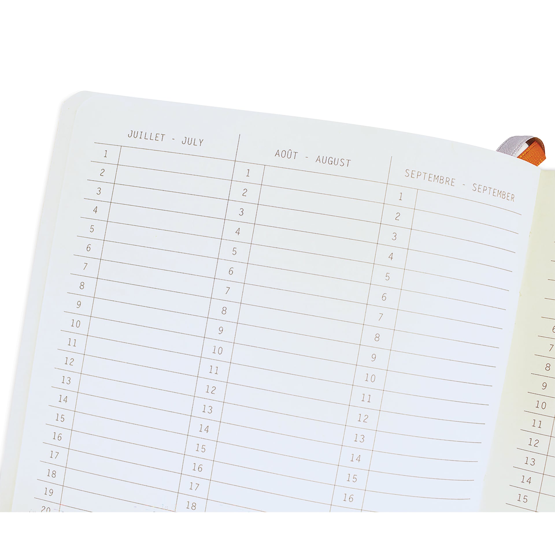 Rhodia Dotted Goalbook - 5-1/2" x 8-3/4", Orange, open