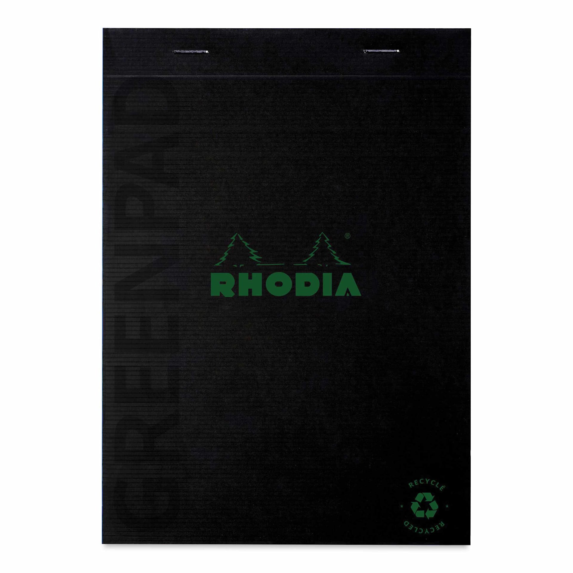 Rhodia Greenpad Notepad - Grid, Black, 6" x 8-1/4", front cover