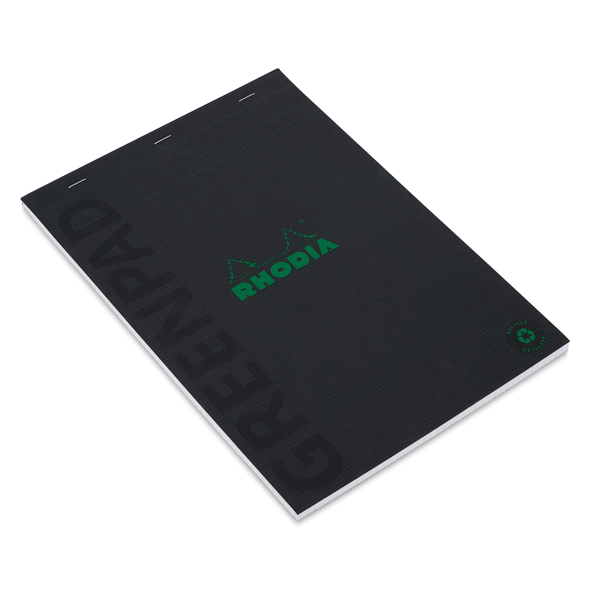 Rhodia Greenpad Notepad - Grid, Black, 8-1/4" x 11-3/4"