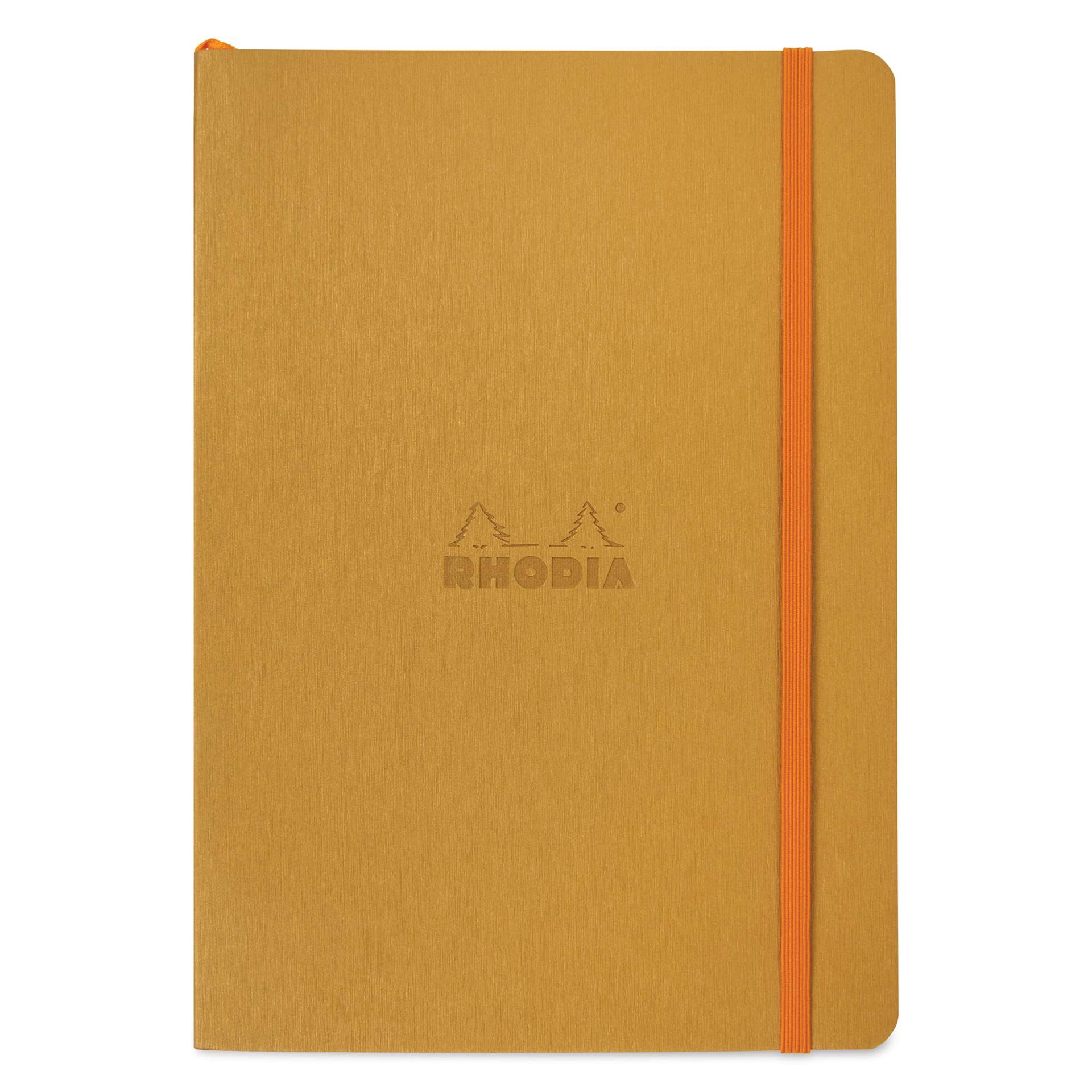 Rhodiarama Soft Cover Notebook - Lined, Gold, 5-3/10" x 8-7/10"