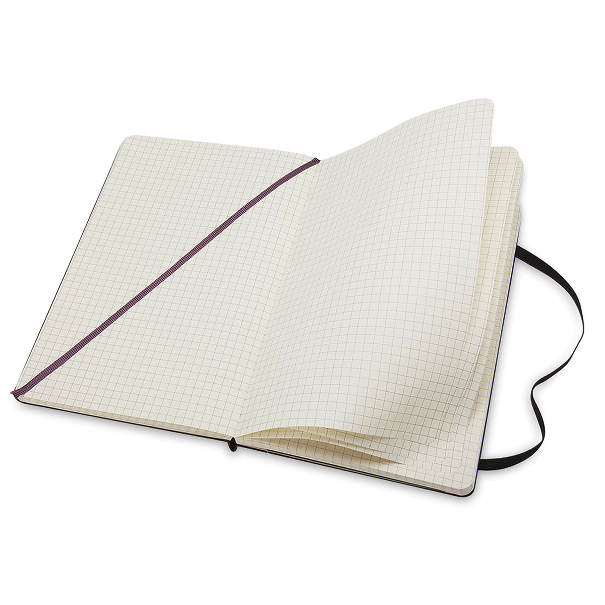 Moleskine Classic Hardcover Notebook - Black, Gridded, 8-1/4'' x 5'' open