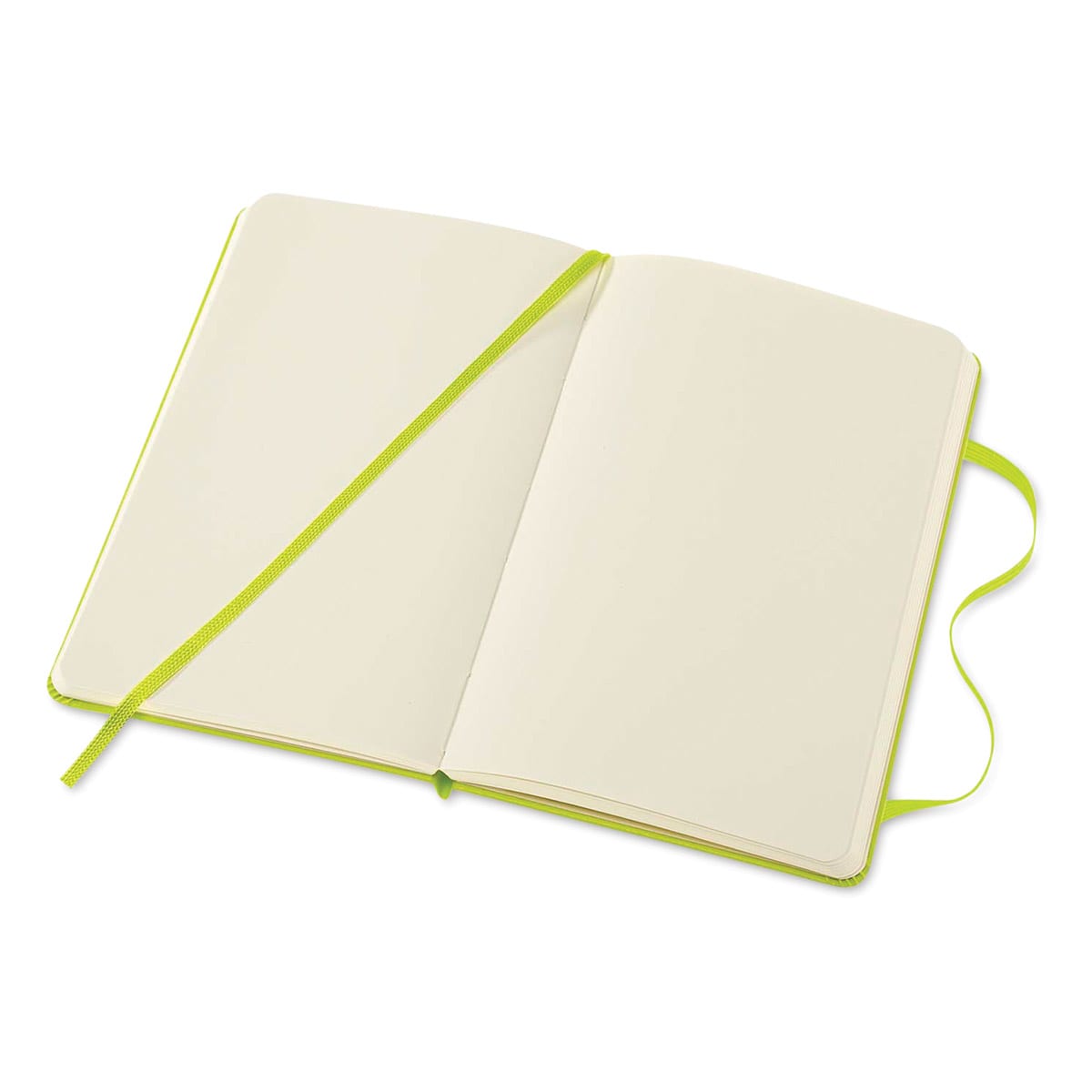 Moleskine Classic Hardcover Notebook - Lemon Green, Blank, 5-1/2" x 3-1/2" (open)