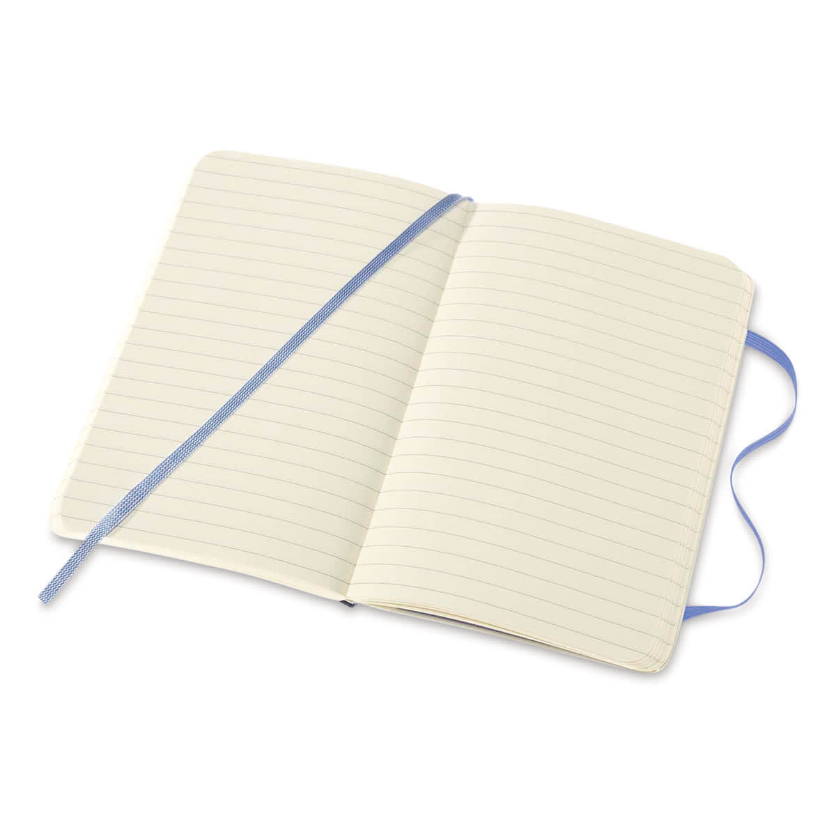 Moleskine Classic Soft Cover Notebook - Light Blue, Ruled, 5-1/2" x 3-1/2" (open)