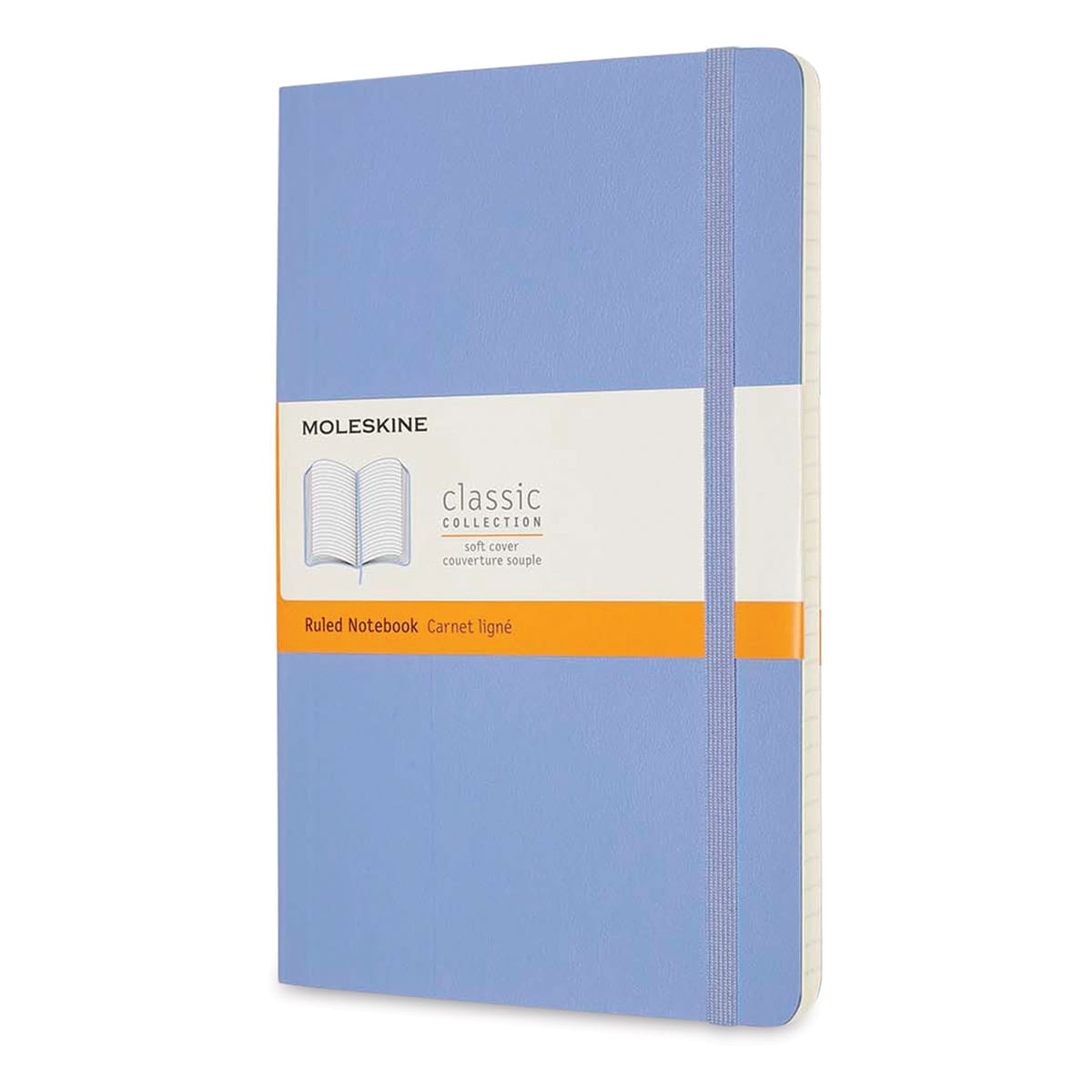 Moleskine Classic Soft Cover Notebook - Light Blue, Ruled, 8-1/4" x 5"