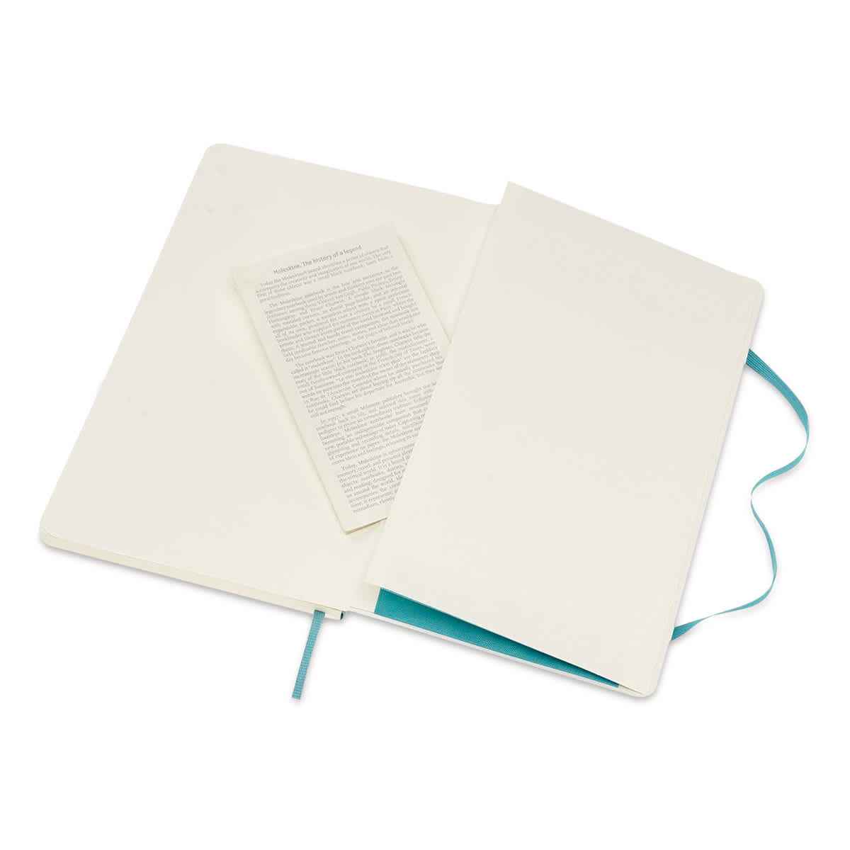 Moleskine Classic Soft Cover Notebook - Reef Blue, Ruled, 8-1/4" x 5" (showing the pocket)