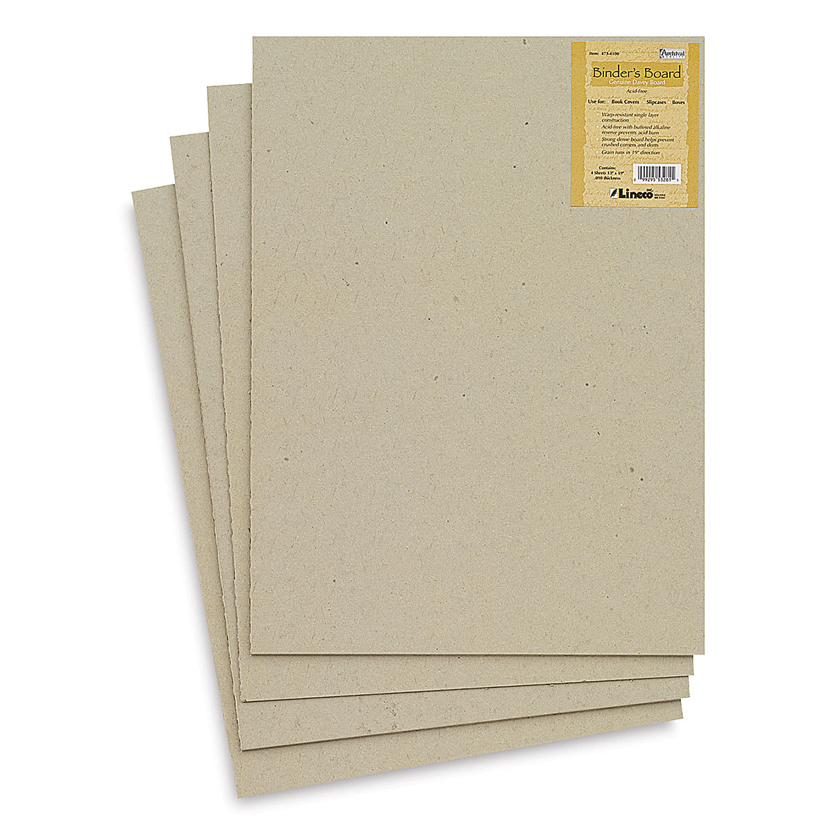 Lineco Acid-Free Binder's Board - 15" x 20 1/2", 100 pt, Pkg of 4