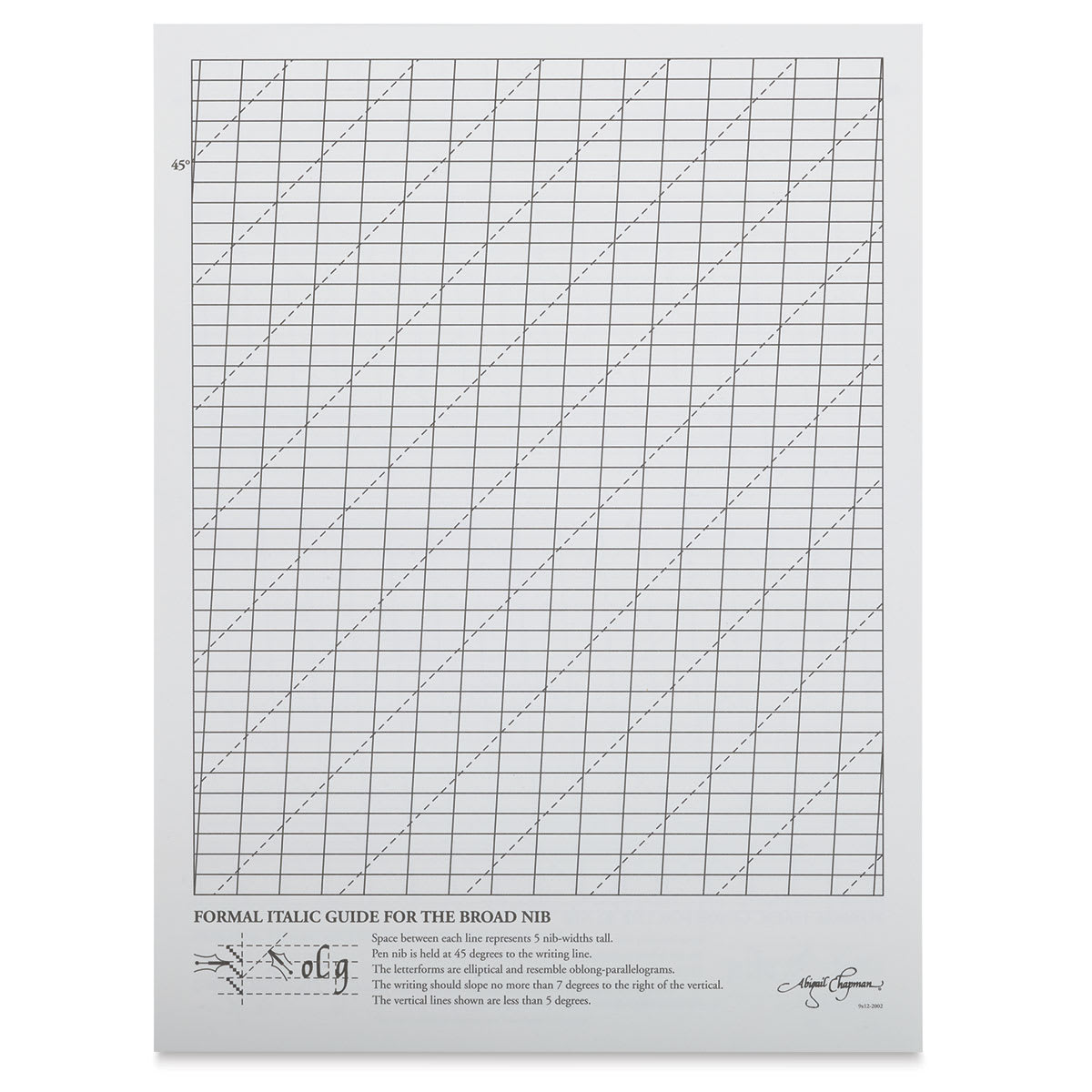 Bee Paper Aquabee Calligraphy Practice Pad - 9'' x 12'', 50 Sheets (Open)