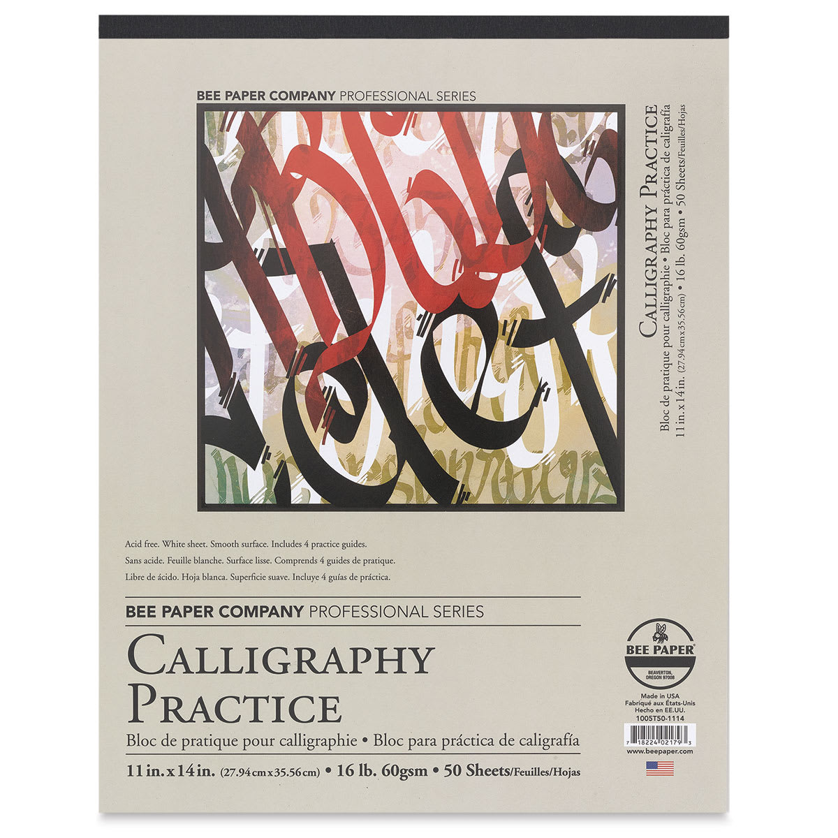 Bee Paper Aquabee Calligraphy Practice Pad - 11" x 14", 50 Sheets