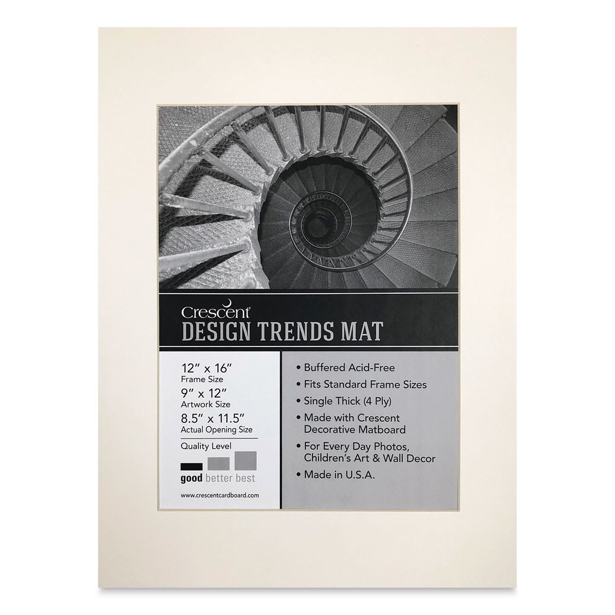Crescent Pre-Cut Mat - Arctic White, 16" x 20" (11-1/2" x 15-1/2" Opening)
