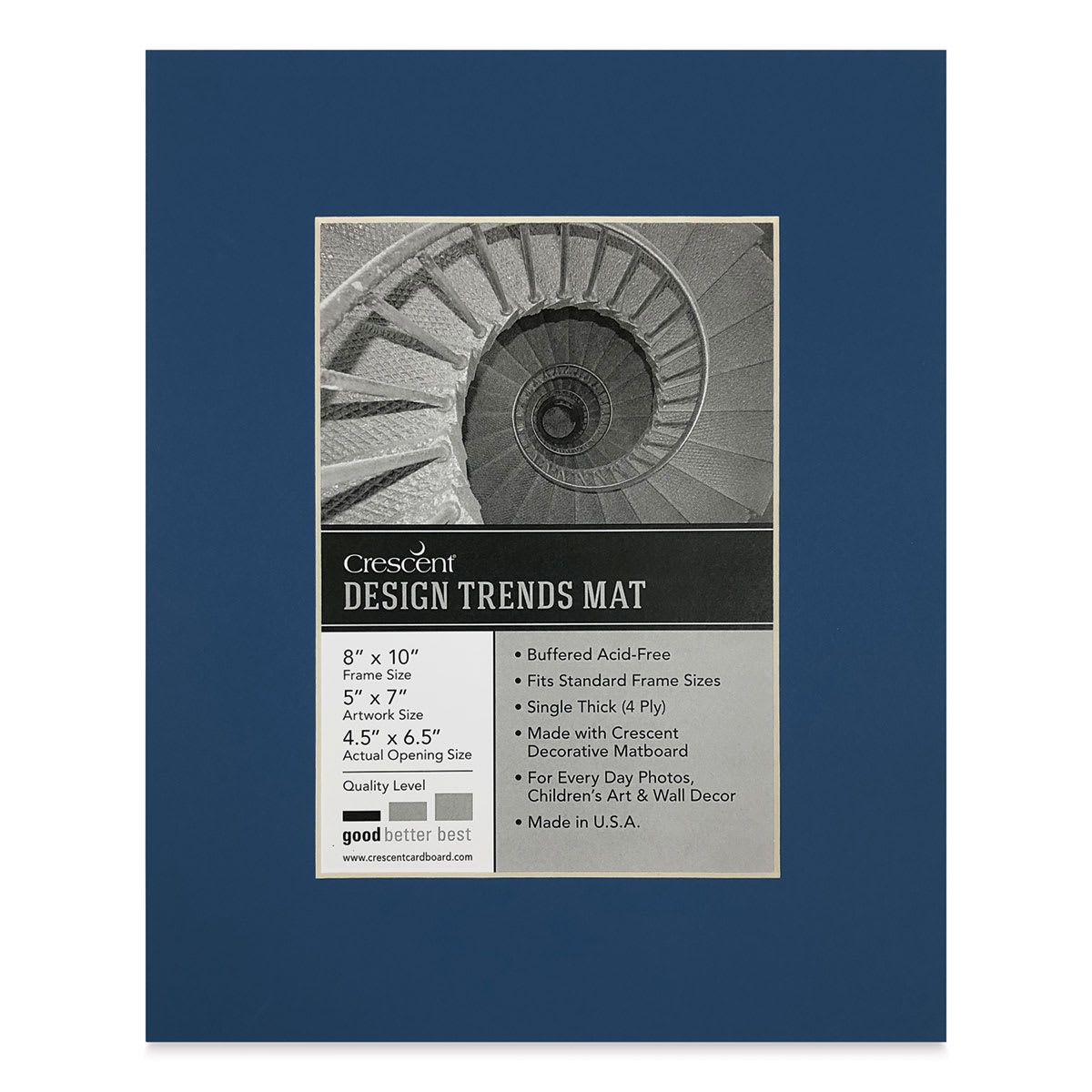 Crescent Pre-Cut Mat - Bottle Blue, 8" x 10" (4-1/2" x 6-1/2" Opening)