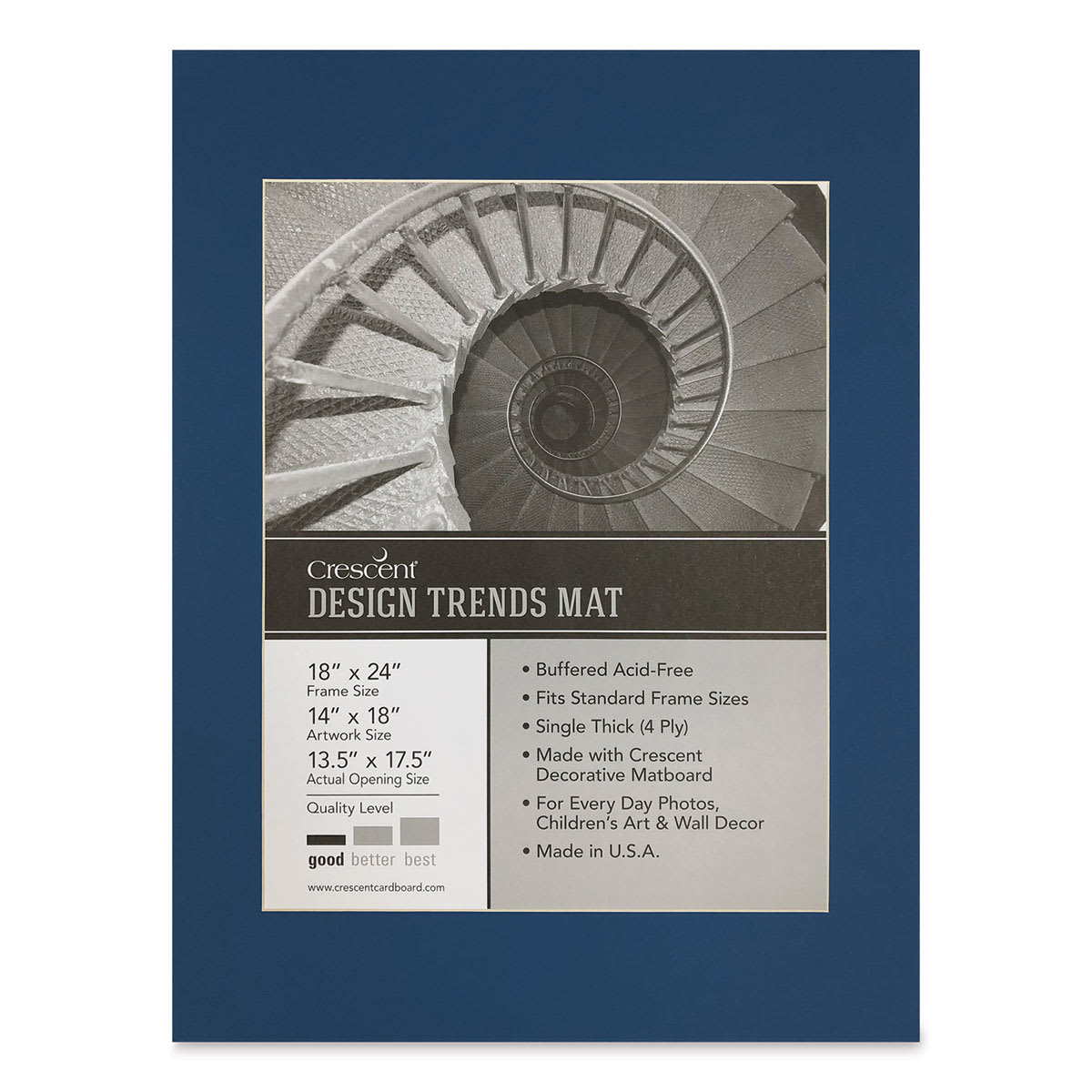 Crescent Pre-Cut Mat - Bottle Blue, 18" x 24" (13-1/2" x 17-1/2" Opening)