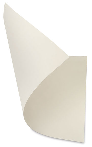 Cream Pulp Mounting Board - Closeup of curled board to show both sides