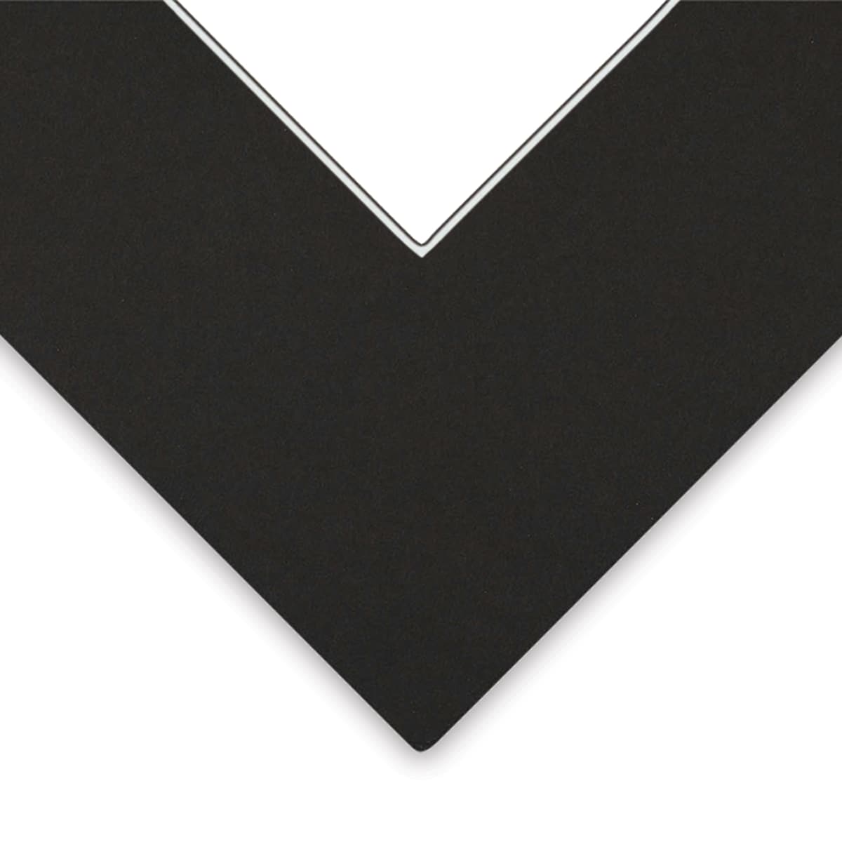 Closeup of Bainbridge Novacore Matboard - Black with White Core