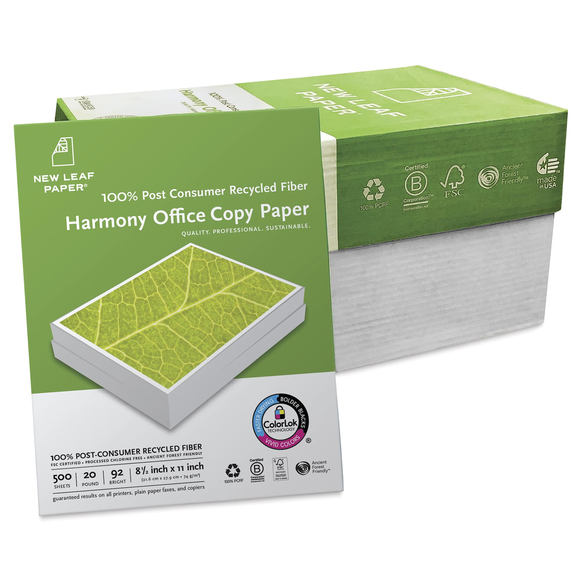 Harmony Office Copy Paper - 8-1/2" x 11", Pkg of 4000, 8 Reams