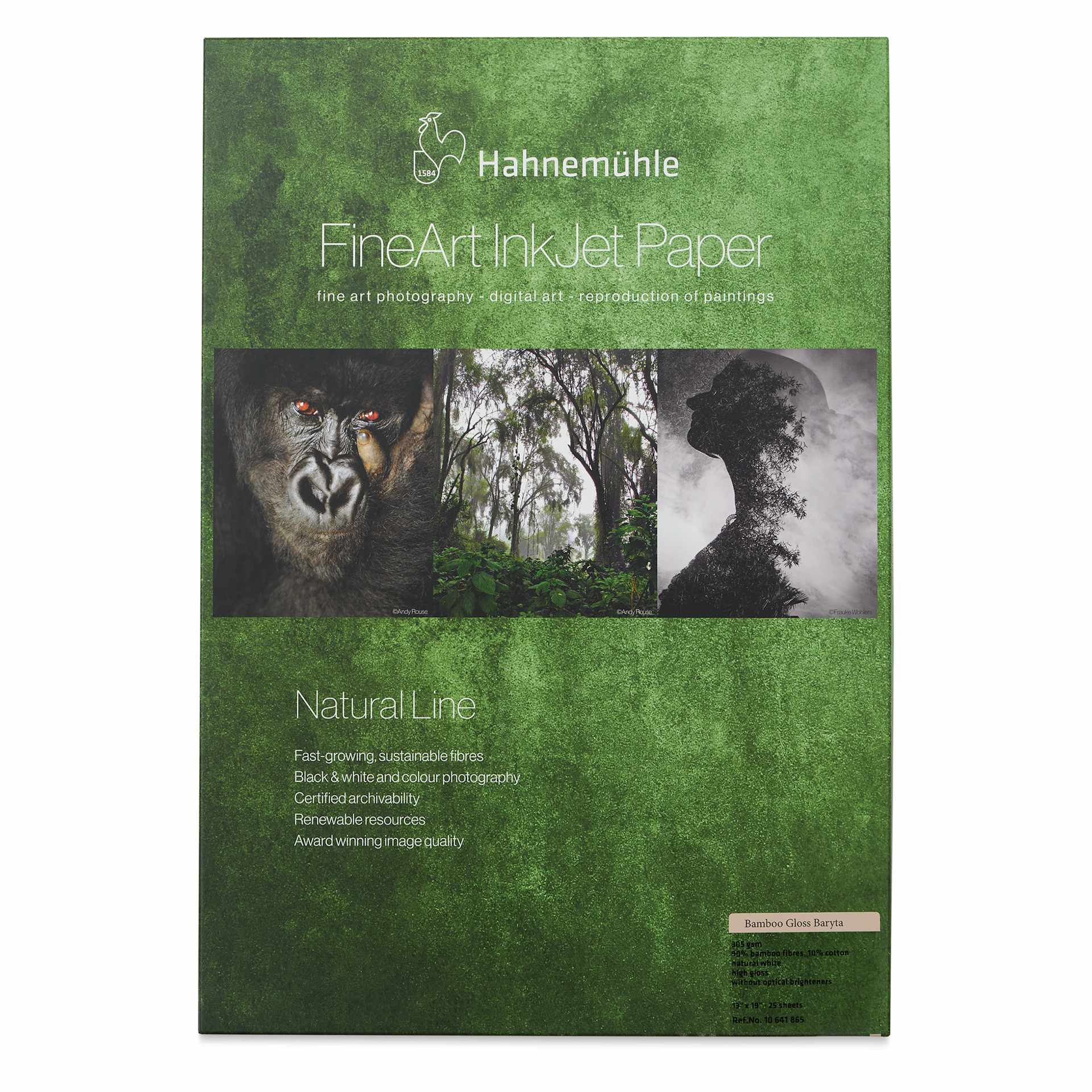 Hahnemühle Bamboo Gloss Baryta FineArt Inkjet Paper - 13" x 19, Pkg of 25, front of packaging