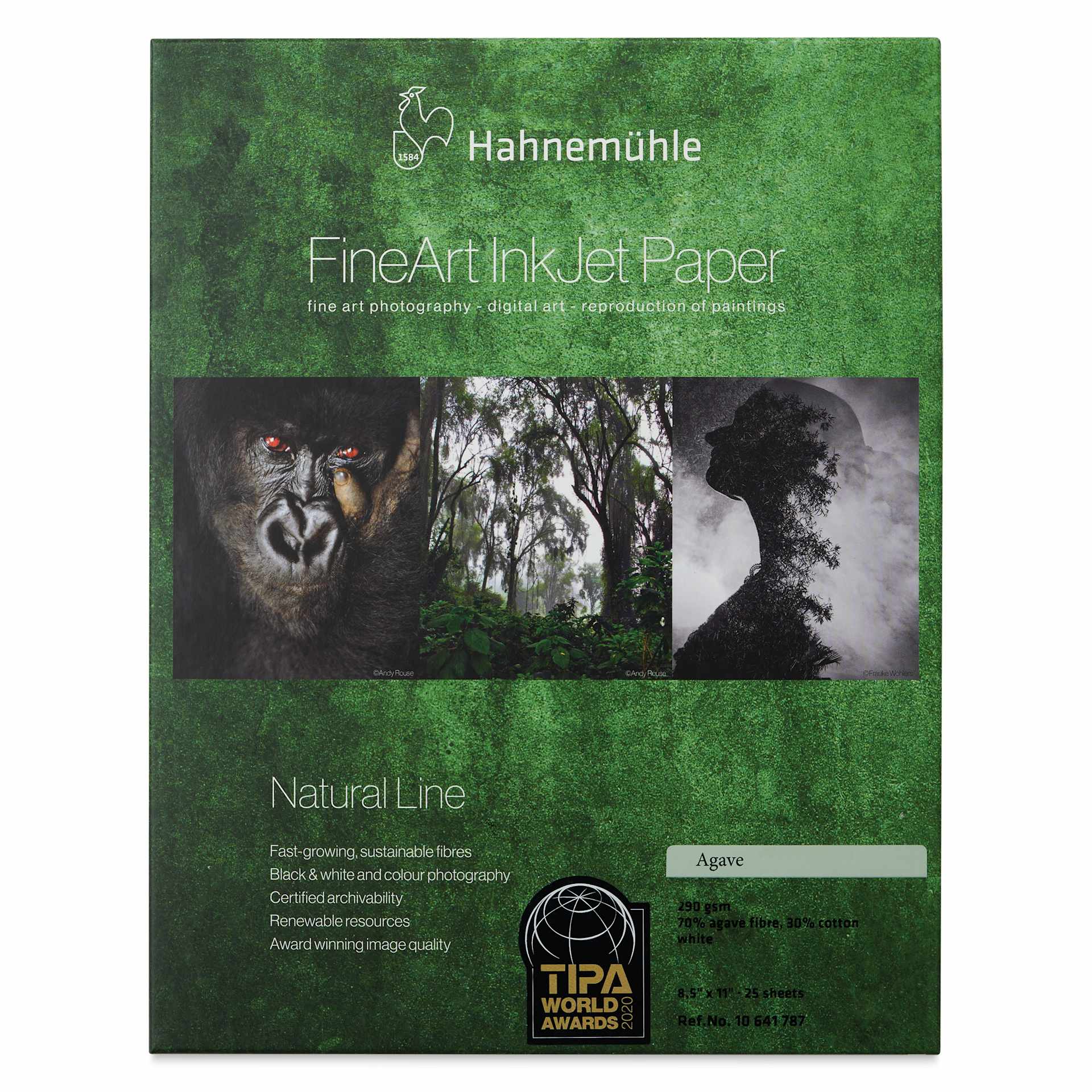 Hahnemühle Agave FineArt Inkjet Paper - 8-1/2" x 11", Pkg of 25, front of packaging