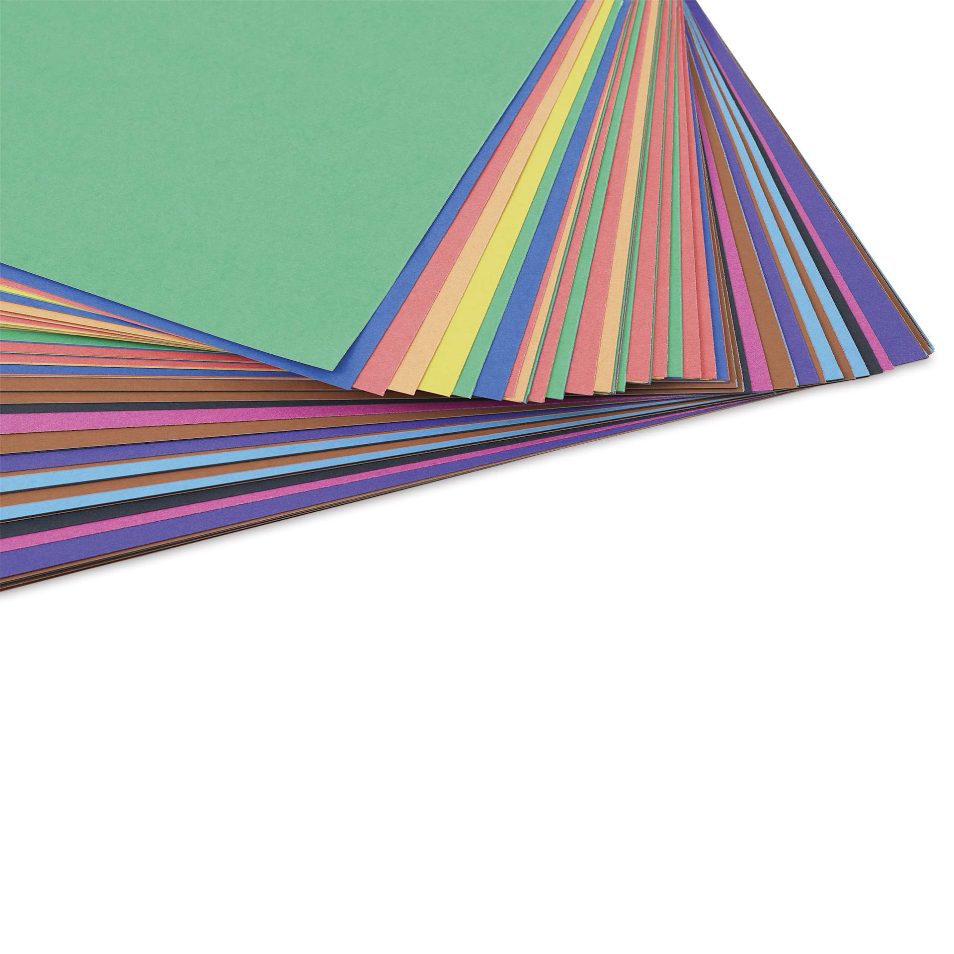 Pacon Railroad Board - 22" x 28" x 4 Ply, Assorted, 100 Sheets, sheets fanned out
