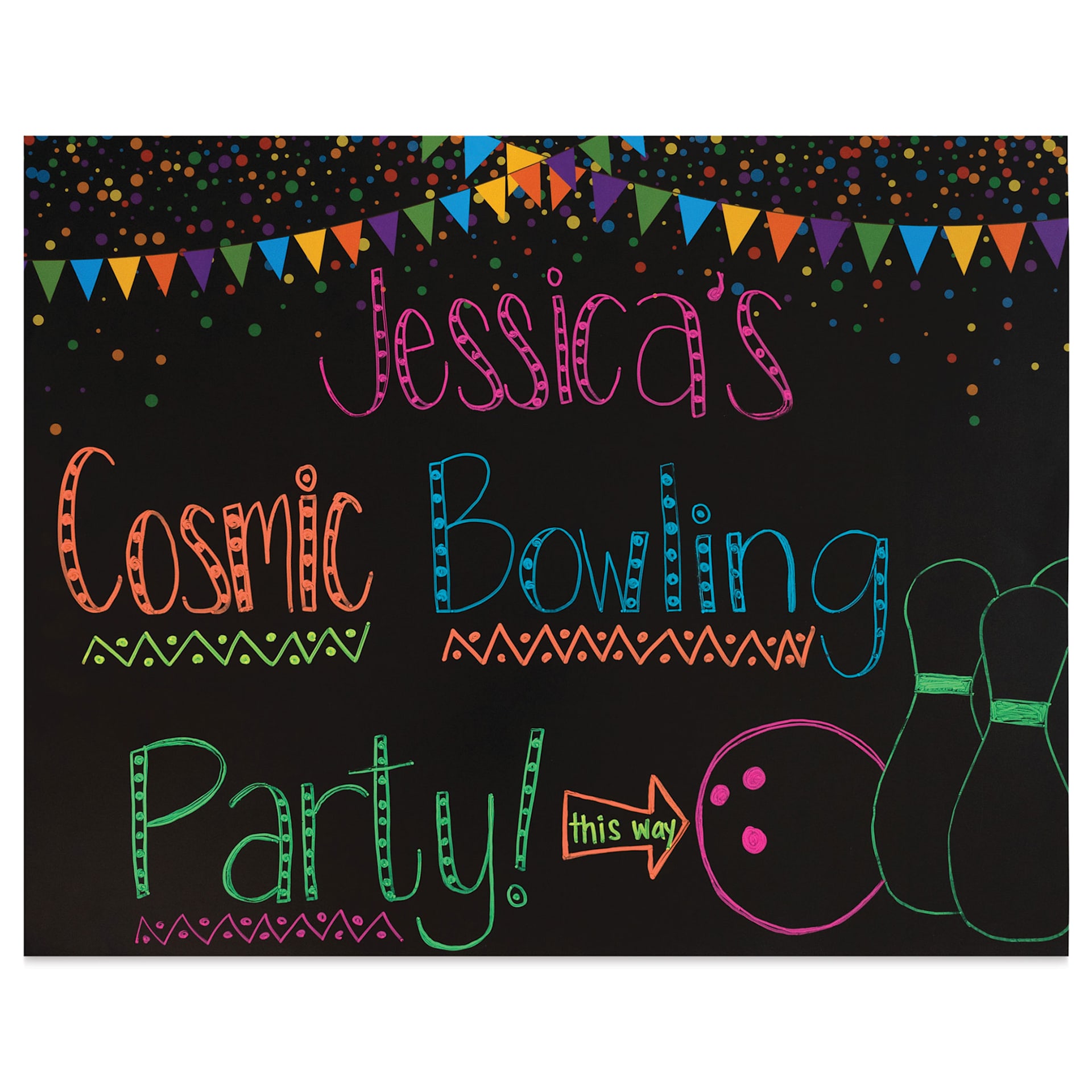 Pacon Ucreate Premium Pennant Poster Board - Single Sheet (front of board with writing example)