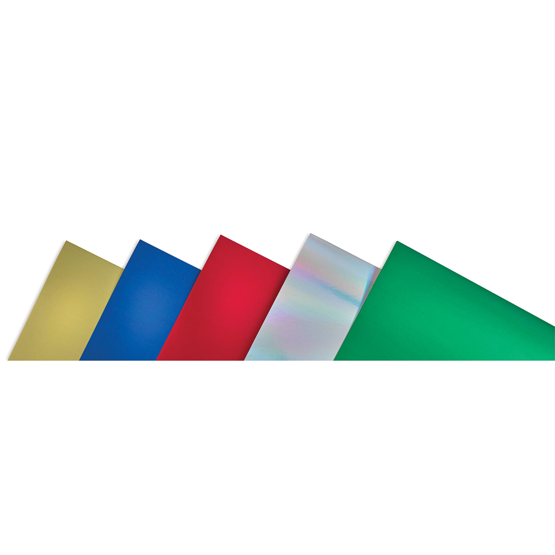 Royal Brites Metallic Foil Mini Poster Board - 12" x 14", Assorted, Pkg of 10 Sheets close-up of corners from each color