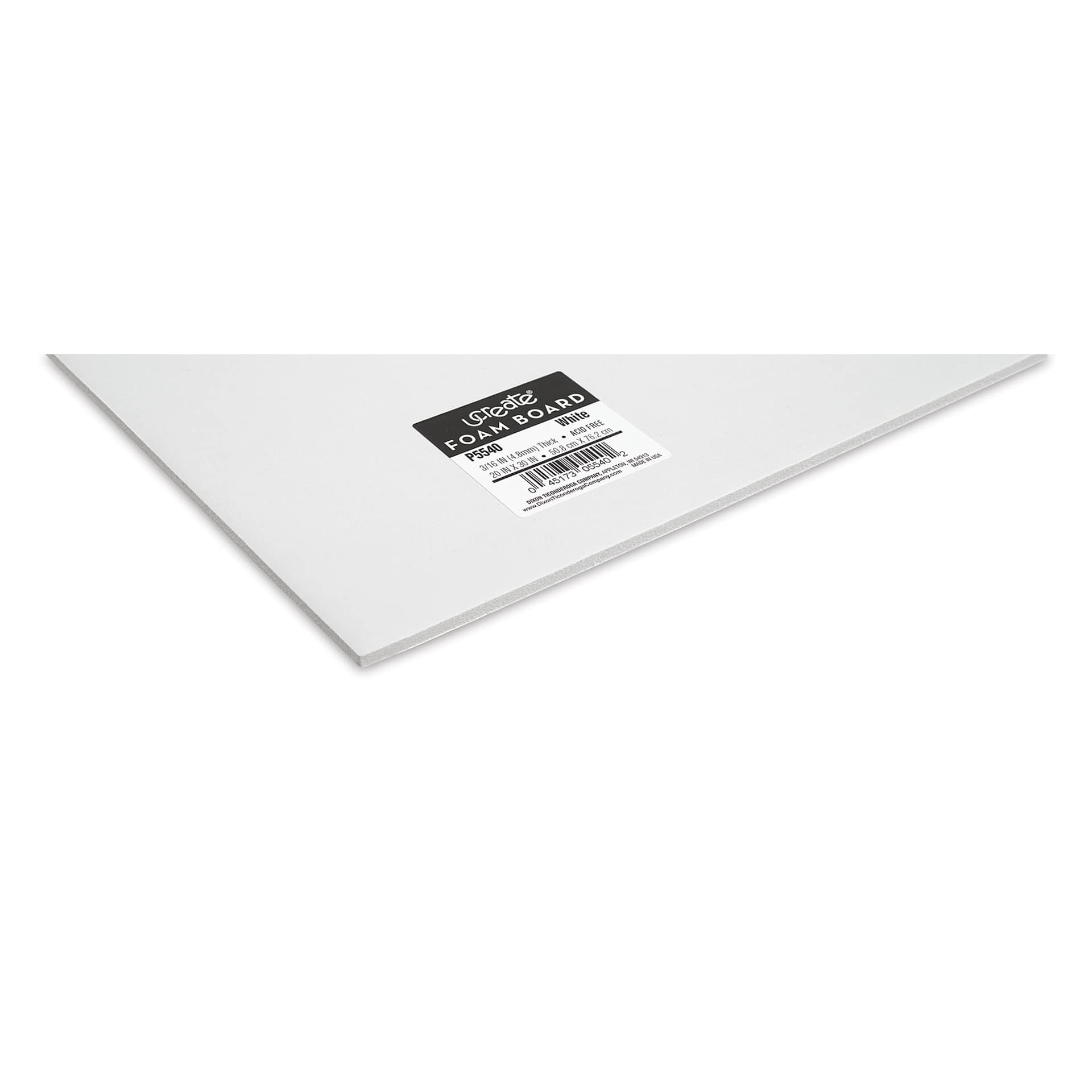 Pacon Ucreate White Foam Boards - 20" x 30", 3/16", Pkg of 25, corner of single board