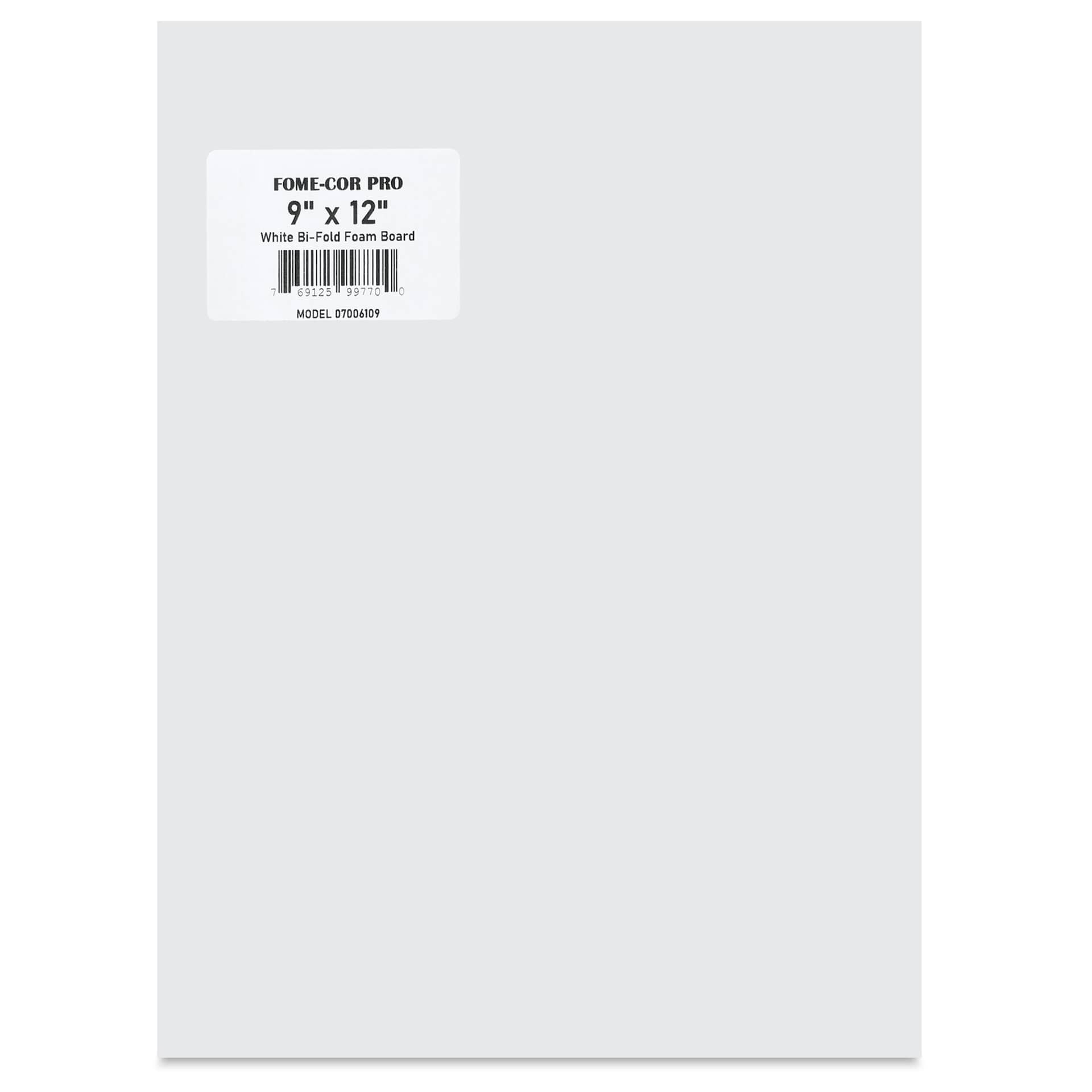 Fome-Cor Pro Folding Foam Pres Board - Bi-Fold, White, 9" x 12" x 3/16", in packaging
