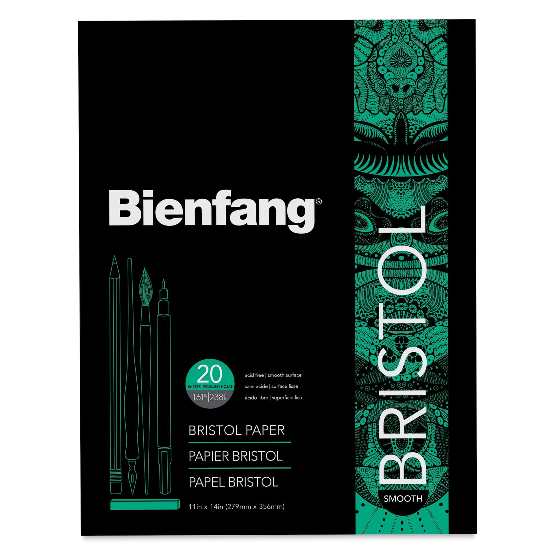 Bienfang Bristol Pad - 11" x 14", Smooth, 20 Sheets, front cover