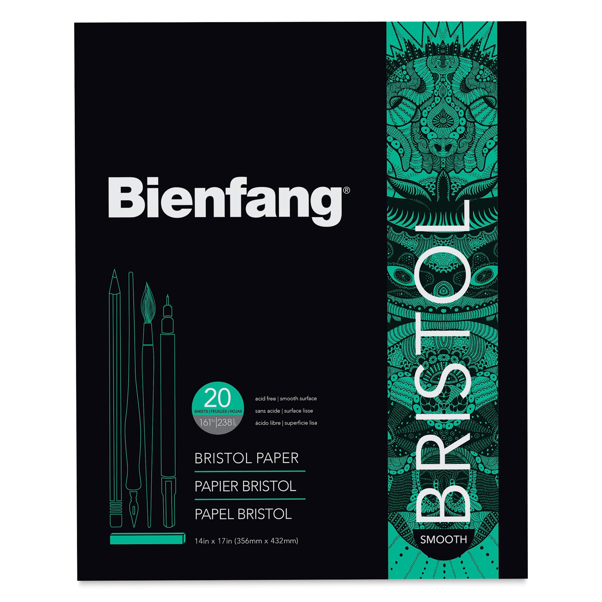Bienfang Bristol Pad - 14" x 17", Smooth, 20 Sheets, front cover