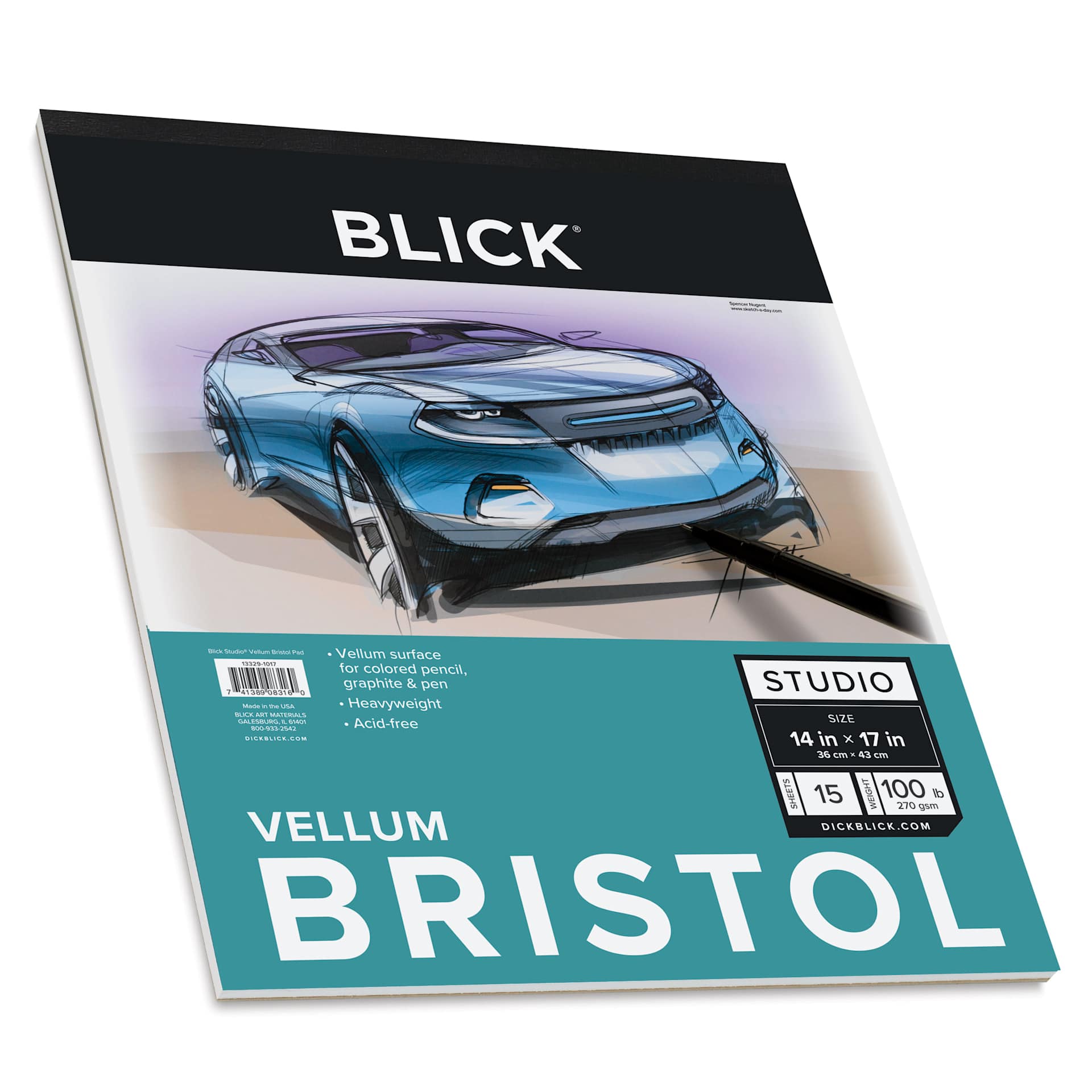Blick Bristol Pad - 14" x 17", Vellum, 15 Sheets