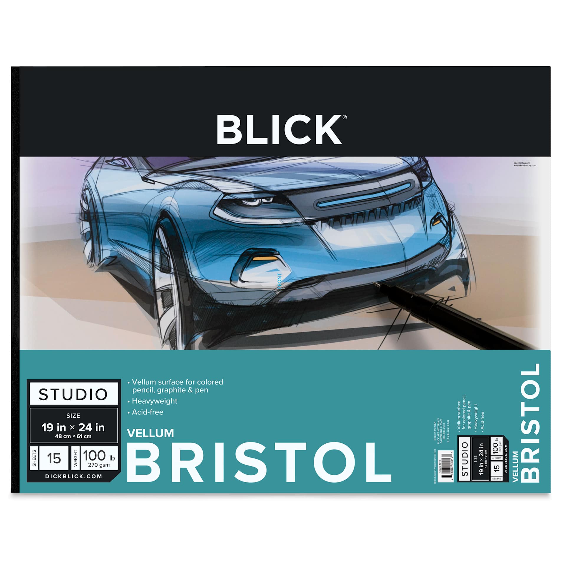 Blick Bristol Pad - 19" x 24", Vellum, 15 Sheets, front cover