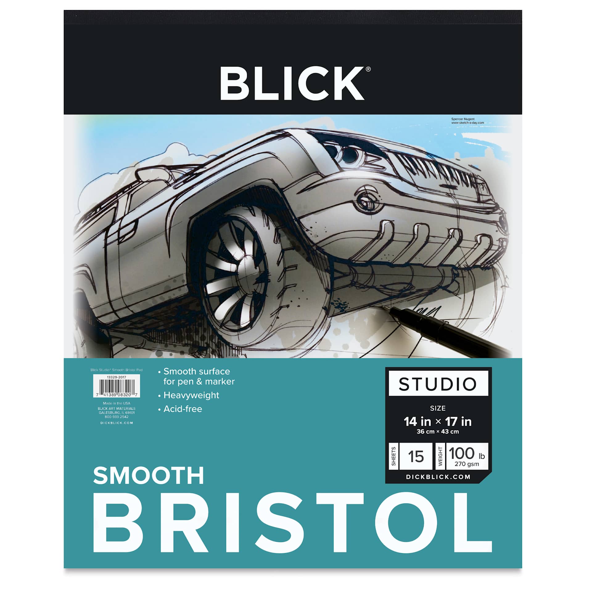 Blick Bristol Pad - 14" x 17", Smooth, 15 Sheets, front cover