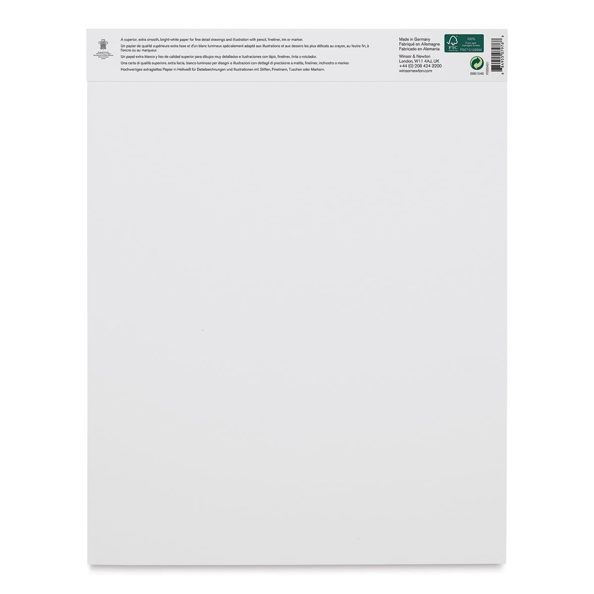Winsor & Newton Bristol Paper Pad - 11" x 14", 20 Sheets (back of pad)