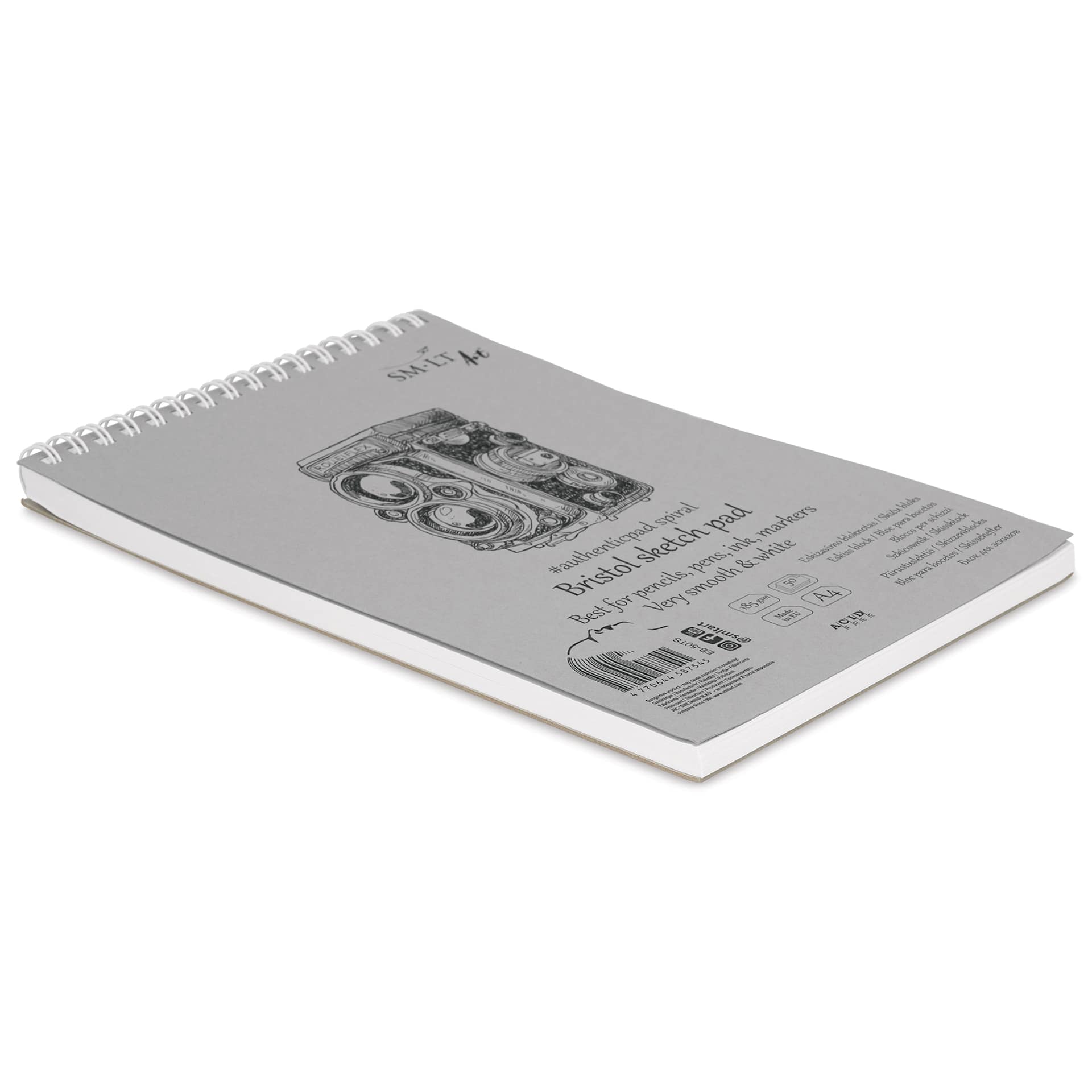 SMLT Art Wirebound Bristol Pad - 5-7/8" x 8-1/4", laying flat