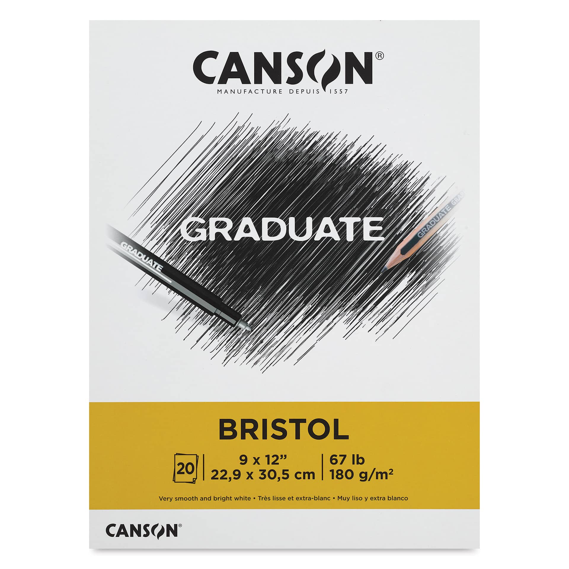 Canson Graduate Bristol Pad - 9" x 12", front cover