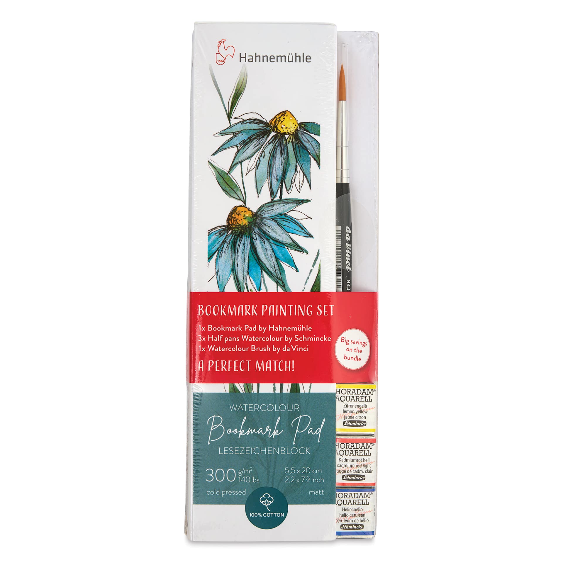 Hahnemühle Watercolor Bookmark Painting Set of 5, front of the packaging