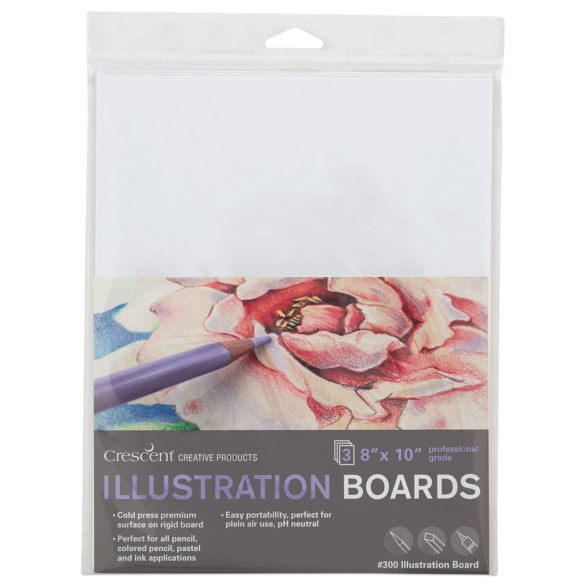 Crescent Illustration Board - 8" x 10", Pkg of 3