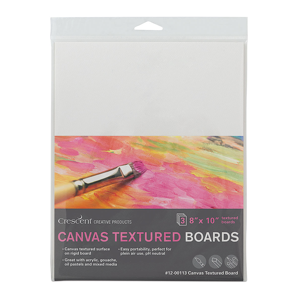 Crescent Canvas Board - 8" x 10", Pkg of 3