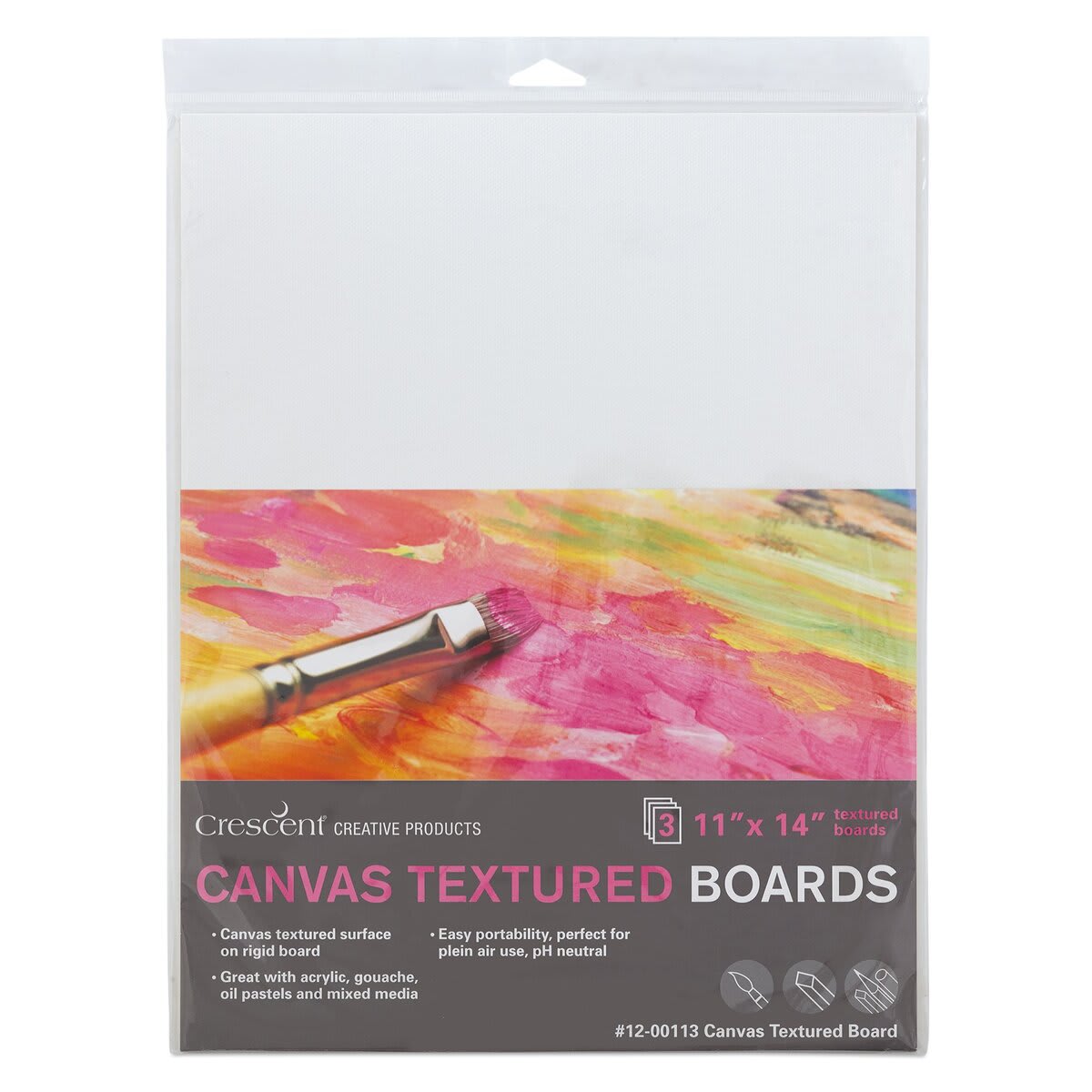 Crescent Canvas Board - 11" x 14", Pkg of 3