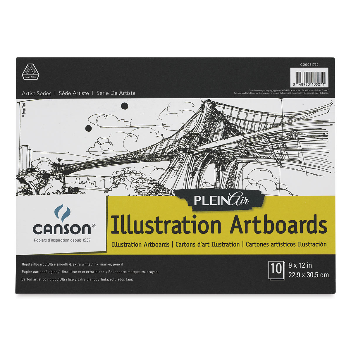 Canson Plein Air Illustration Art Board Pad - 12" x 9", 10 Sheets