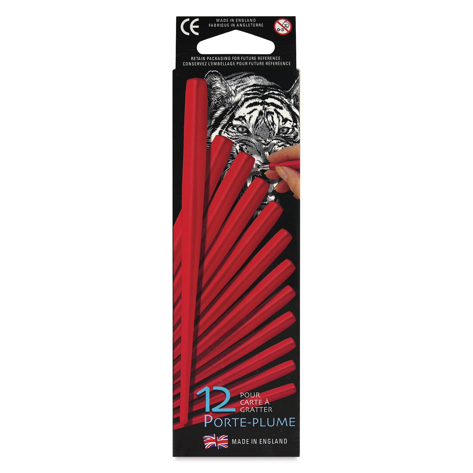 Essdee Scratchboard Scraper Handles - Pkg of 12 - back of packaging