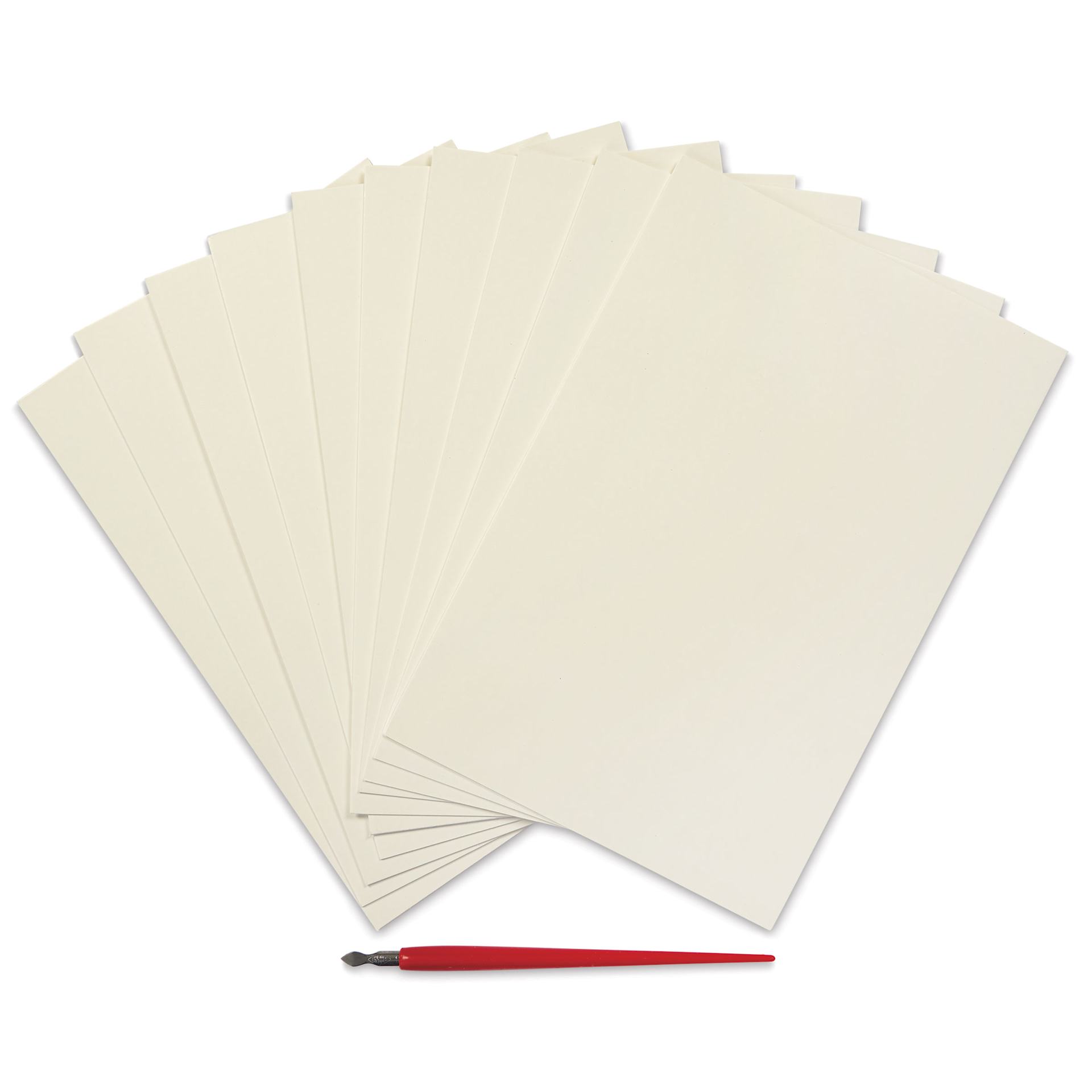 Essdee Scraperboard - Pkg of 10, 6" x 9", White, Un-Inked