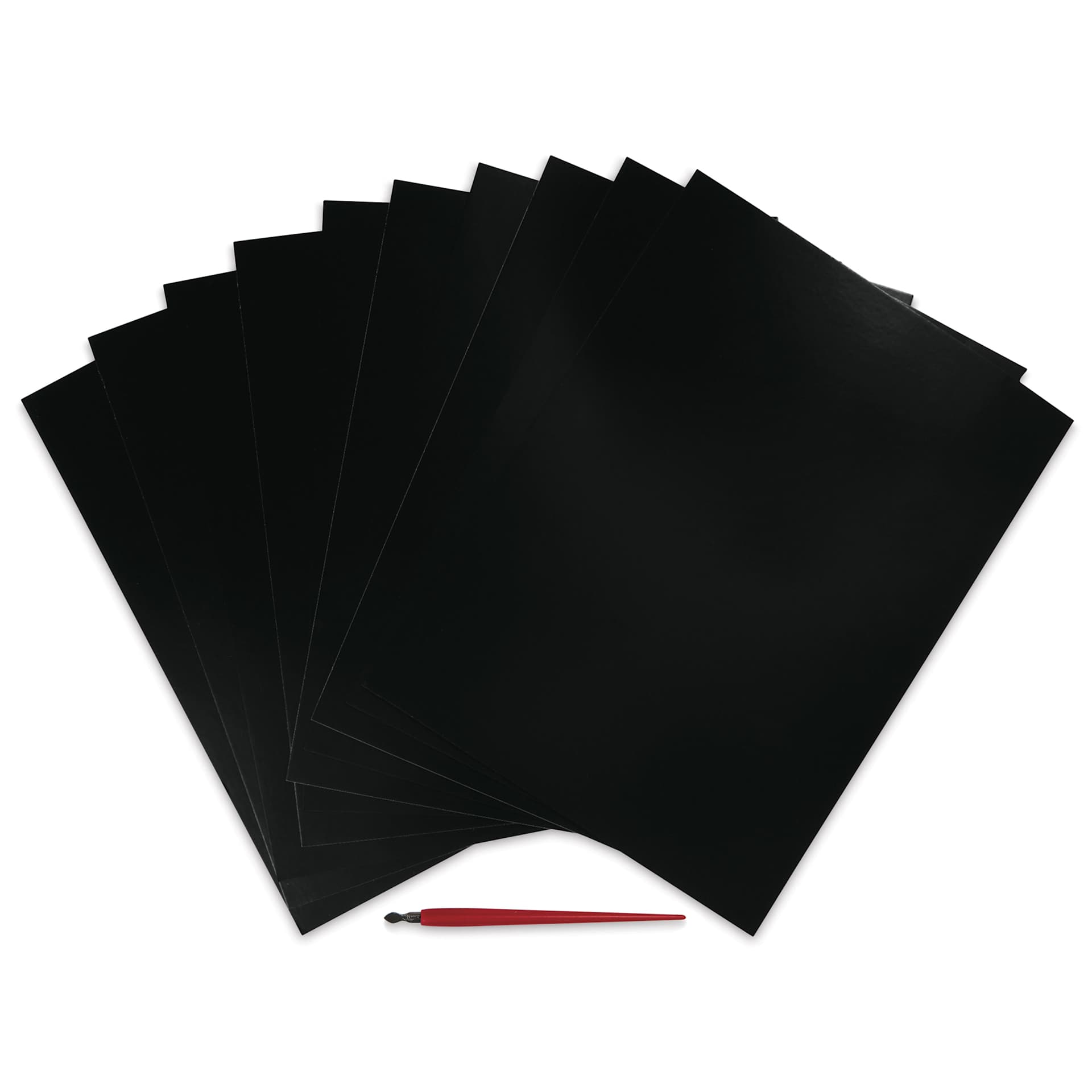 Essdee Black Pre-Inked Scraperboard - Pkg of 10, 9" x 12"