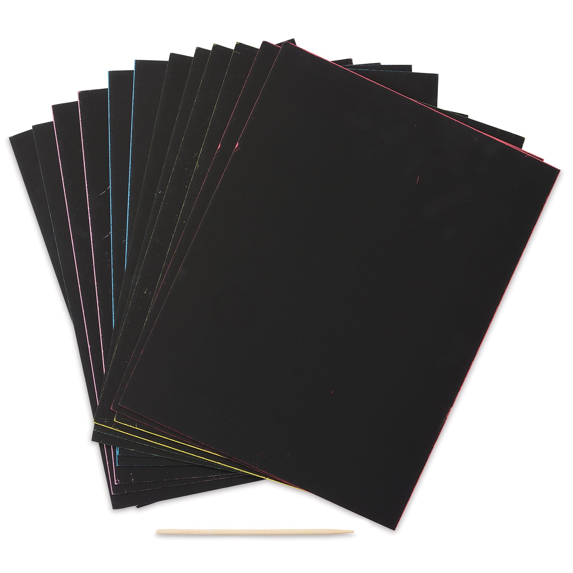 Now You See It Scratch and Reveal Art Paper - Rainbow Splash, Pkg of 12 Sheets, fanned out