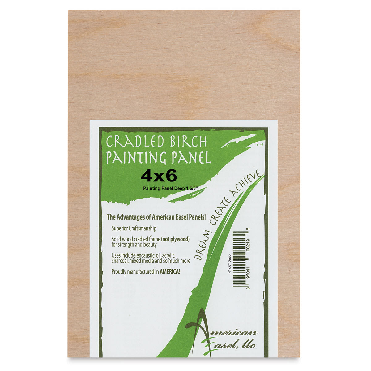 American Easel Wood Wood Painting Panel - 4" x 6" x 1-5/8", Deep Panel