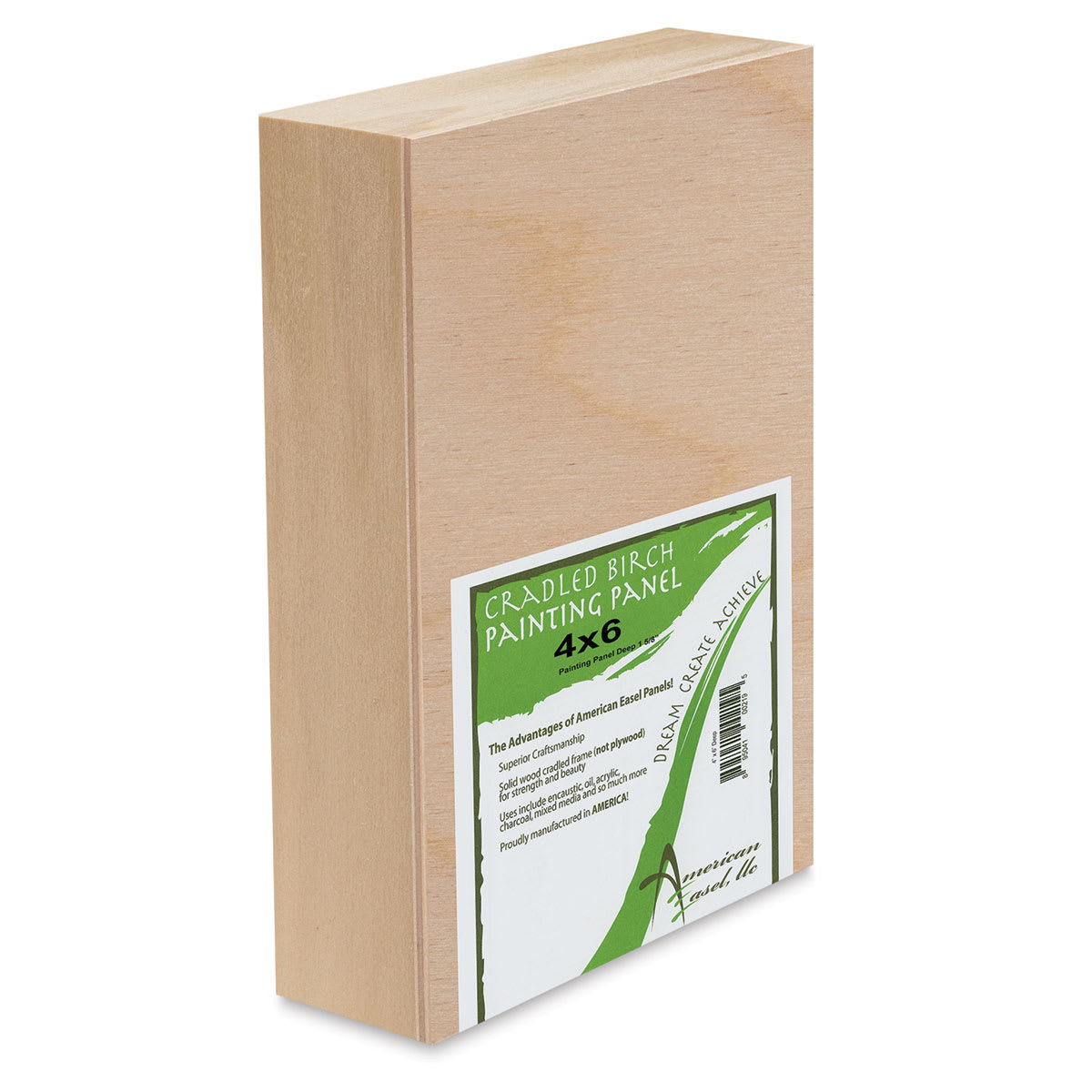 American Easel Wood Wood Painting Panel - 4" x 6" x 1-5/8", Deep Panel