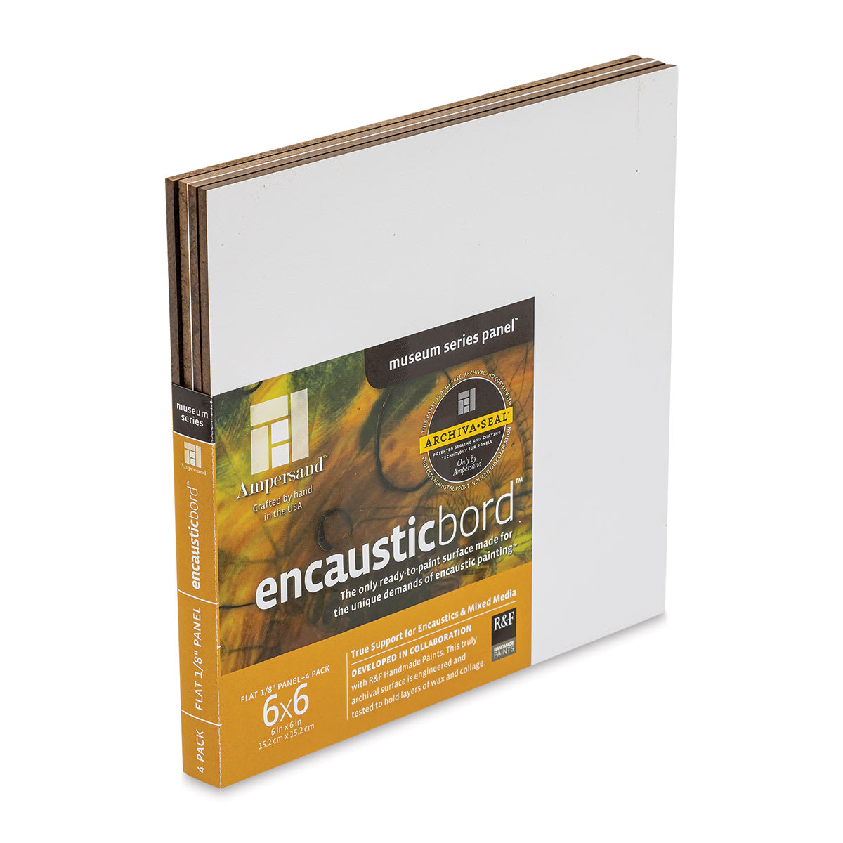 Ampersand Encausticbord Pack - 5" x 7" x 1/8", Flat, Pkg of 3 side view