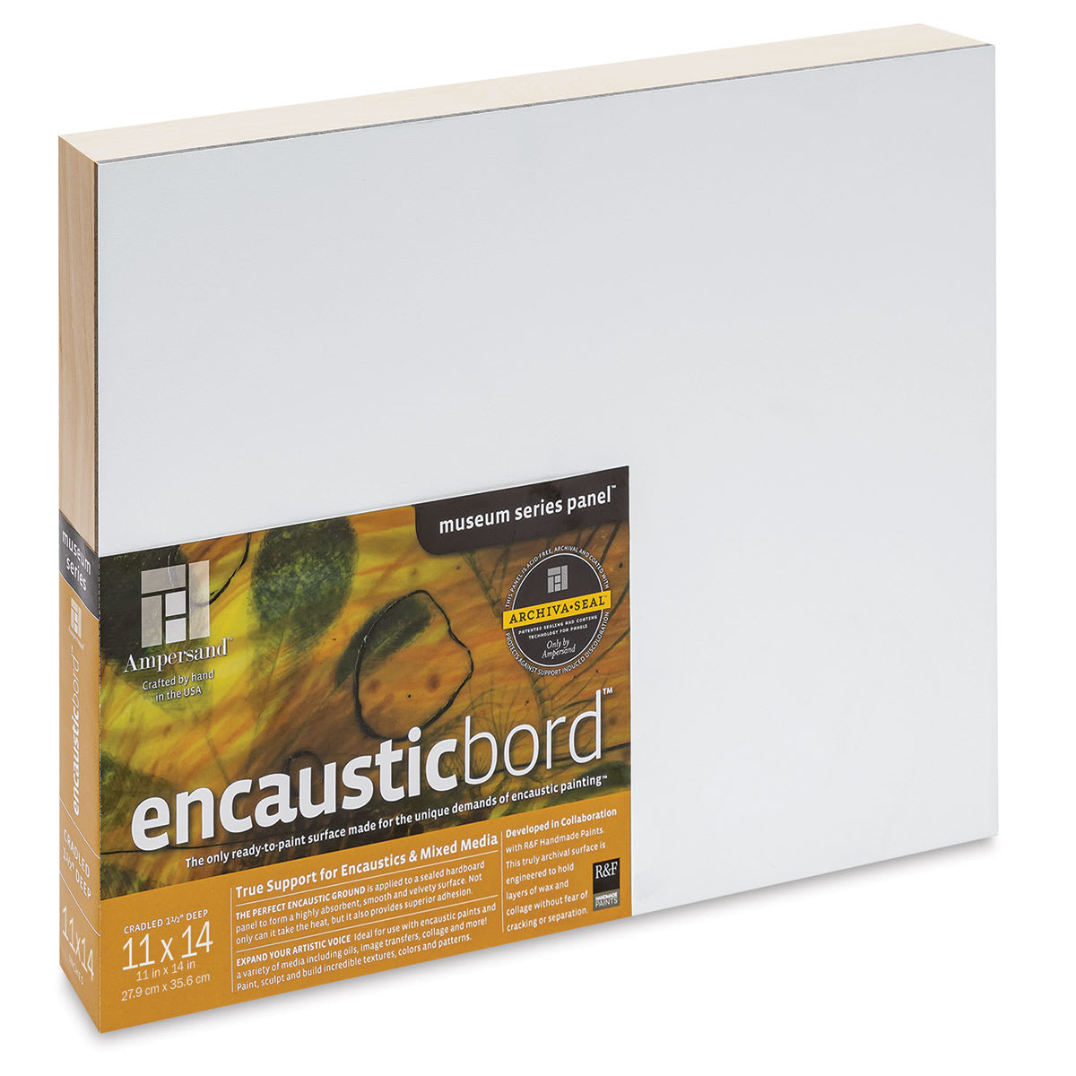 Ampersand Encausticbord - 11" x 14" x 1-1/2", Cradled