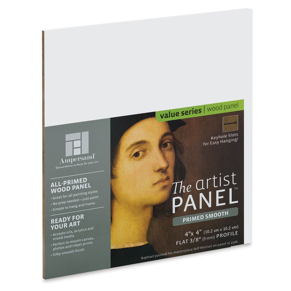 Ampersand Value Series Artist Panel - Smooth, 4" x 4", 3/8" Profile