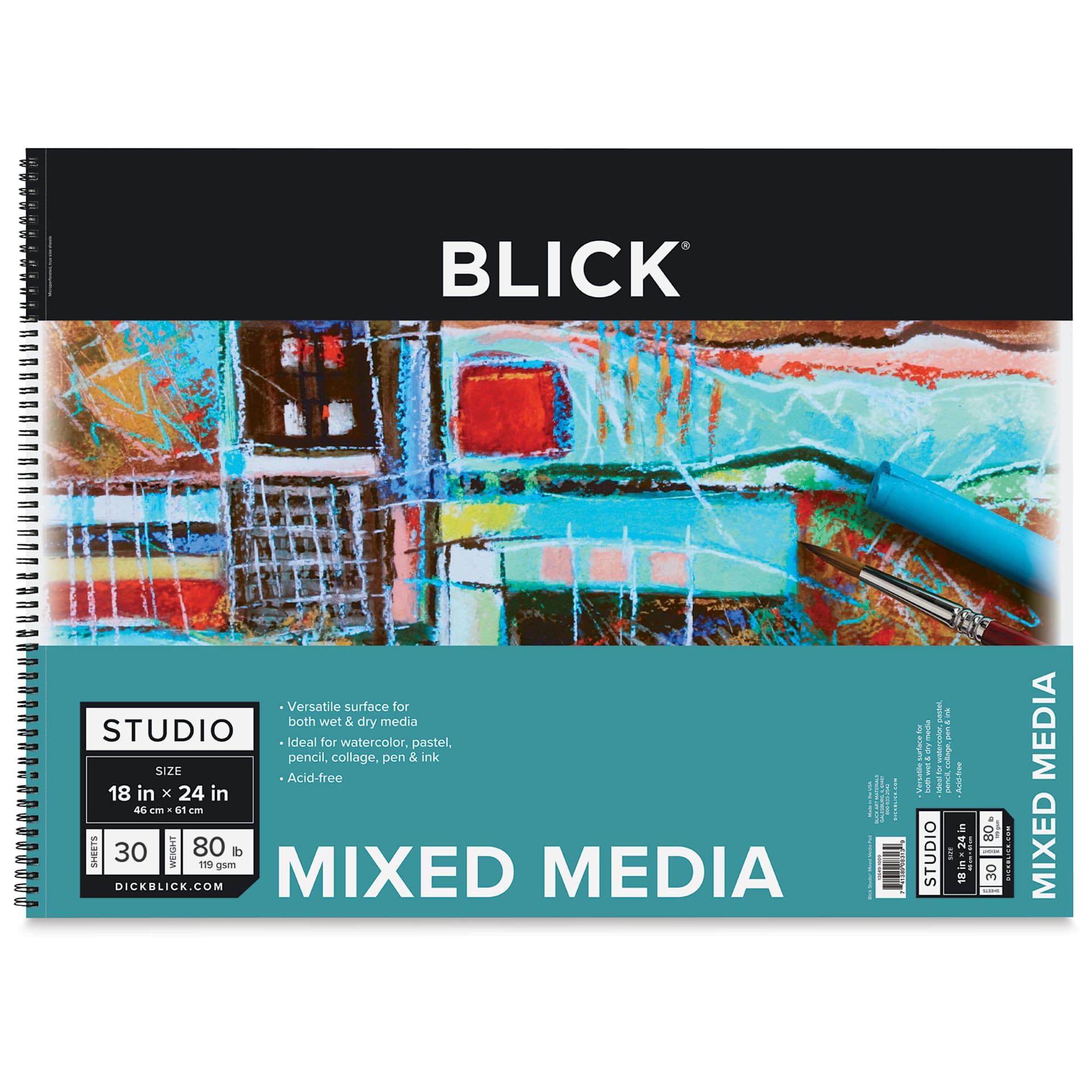 Blick Studio Mixed Media Pad - 18" x 24", 30 Sheets, front of pad